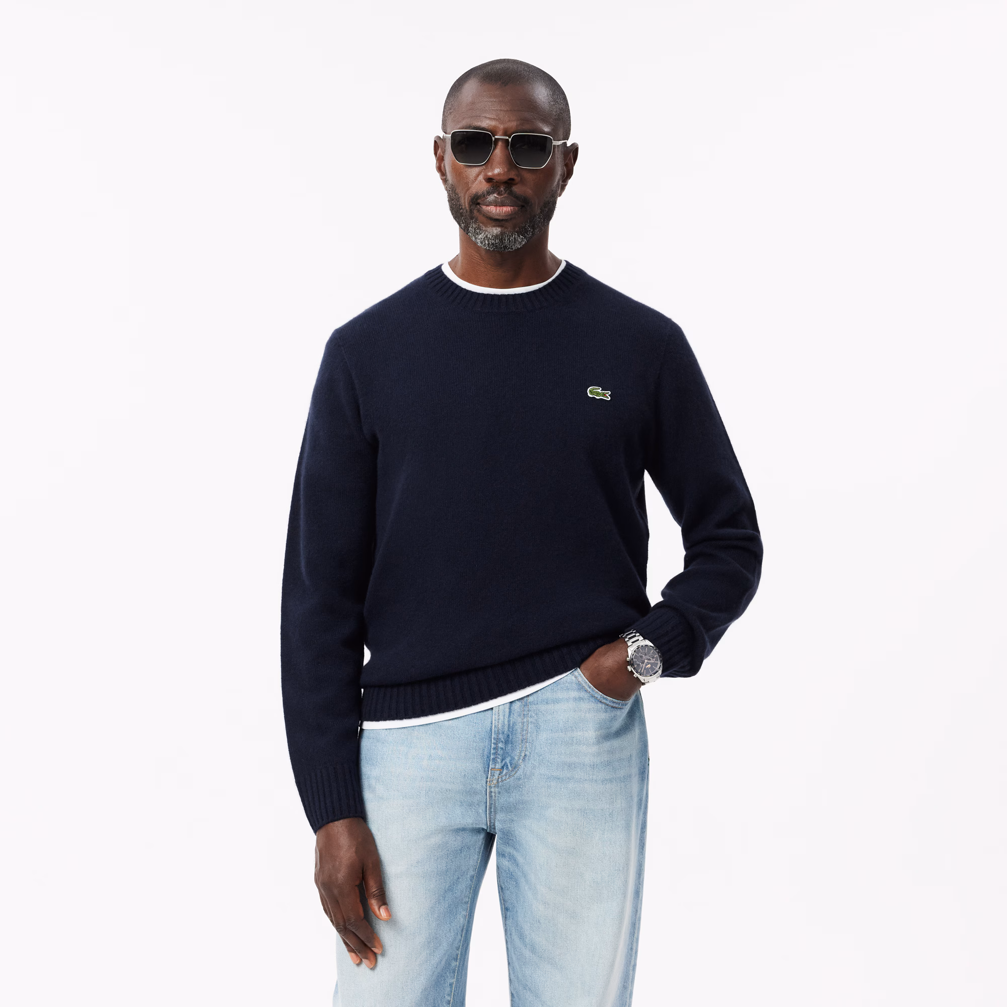 Men's 3D Knit Cashmere Crew Neck Sweater
