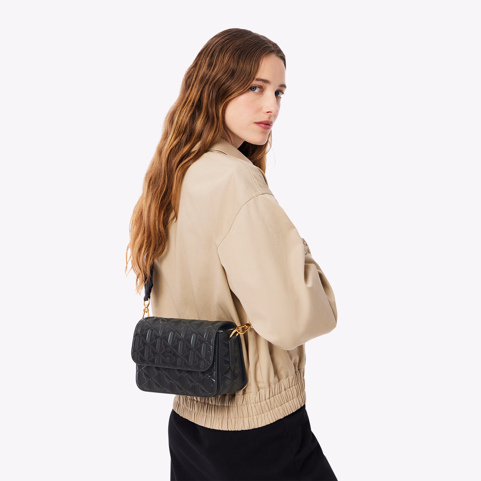 Maheki Embossed Leather Shoulder Bag