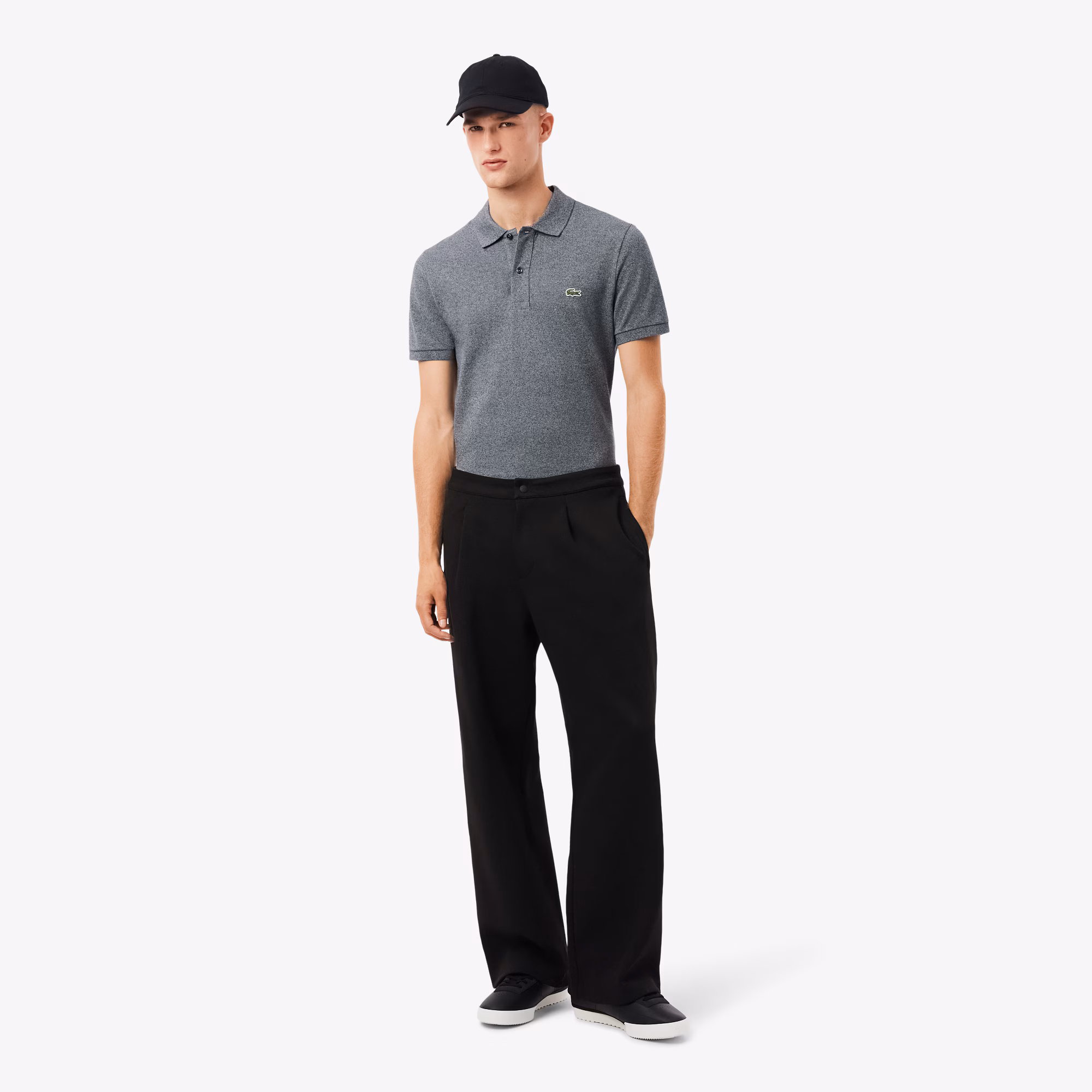 Men's Loose Fit Piqué Pleated Pants