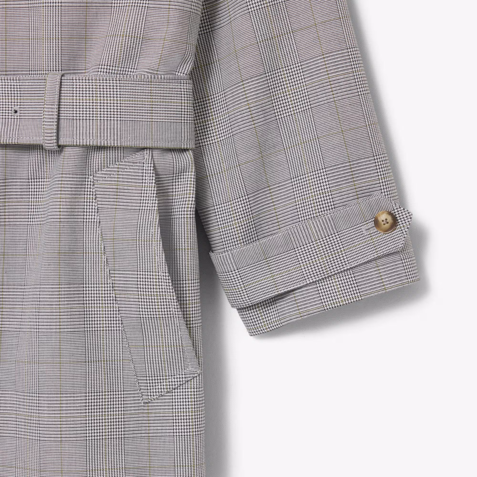 Men's Water-Repellent Plaid Trench Coat