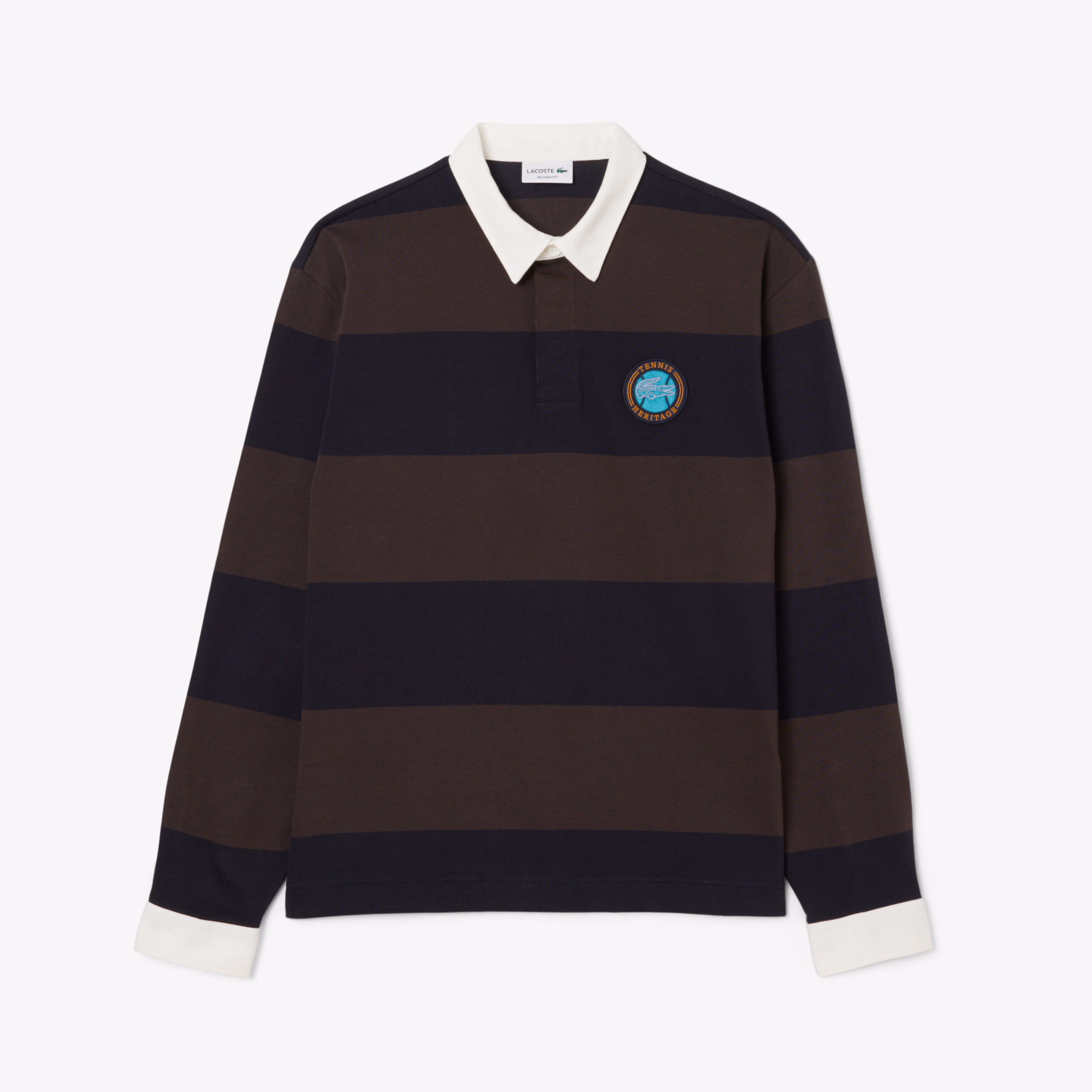 Men's Relaxed Fit Striped Rugby Polo