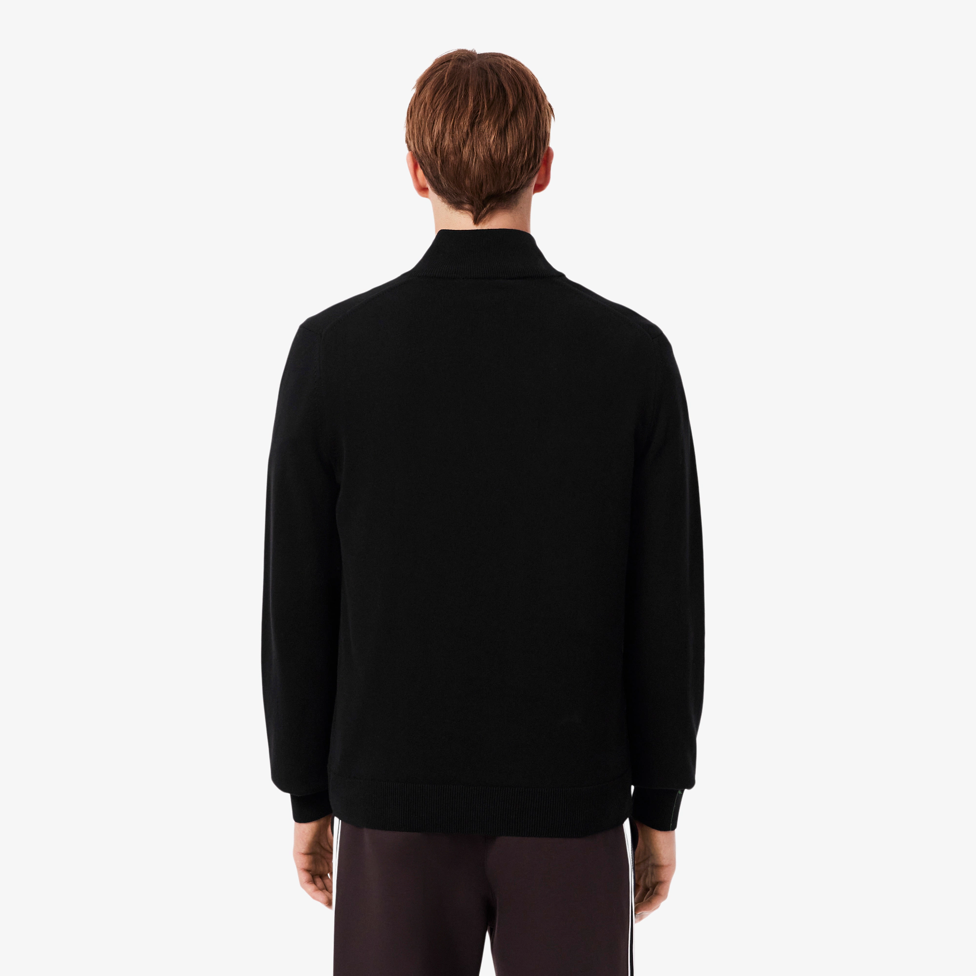 Men's Zip-Up High-Neck Cotton Sweater