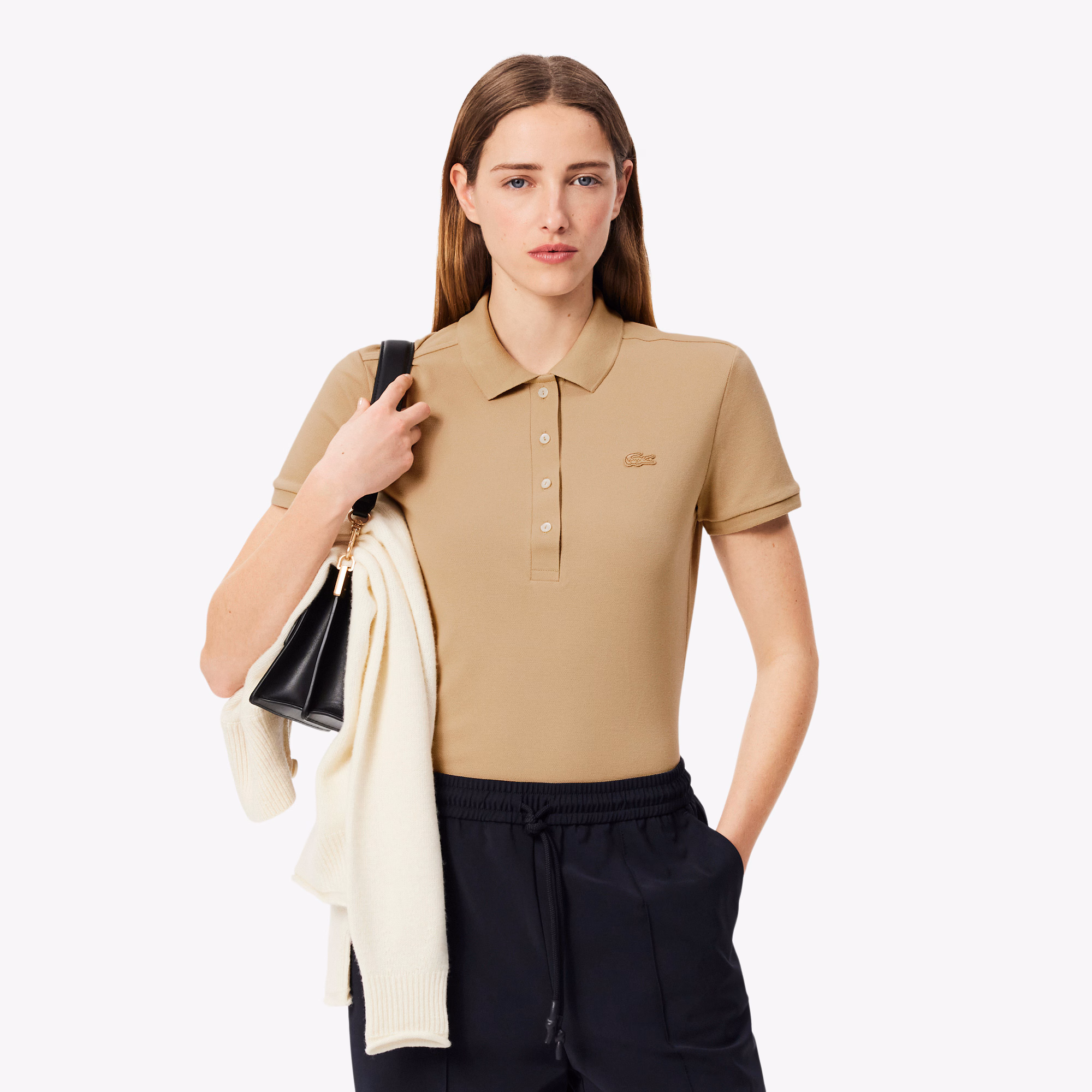 Women's L.12.D Slim Fit Stretch Mini Piqué Polo