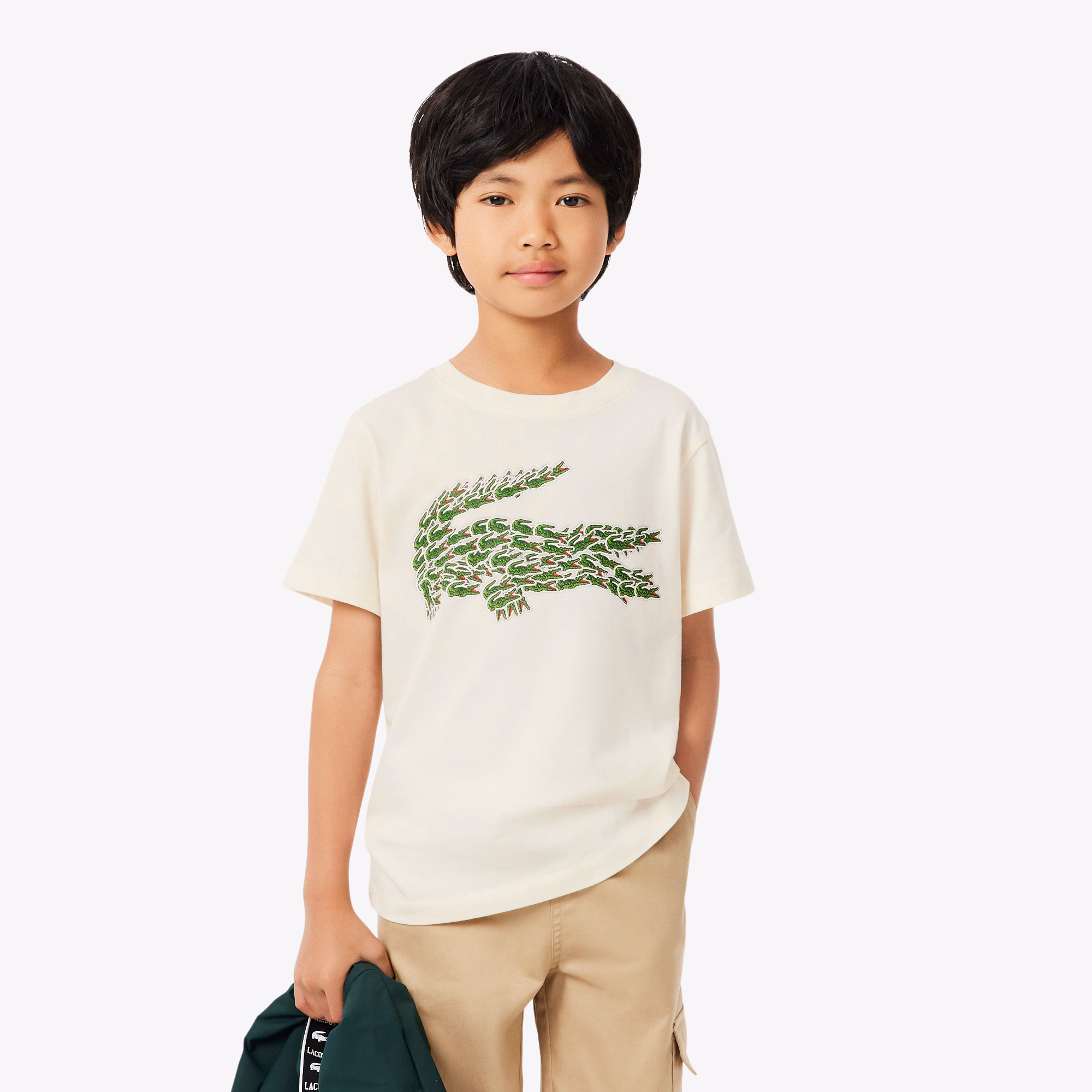 Boys' Crocodile Print Cotton T-Shirt