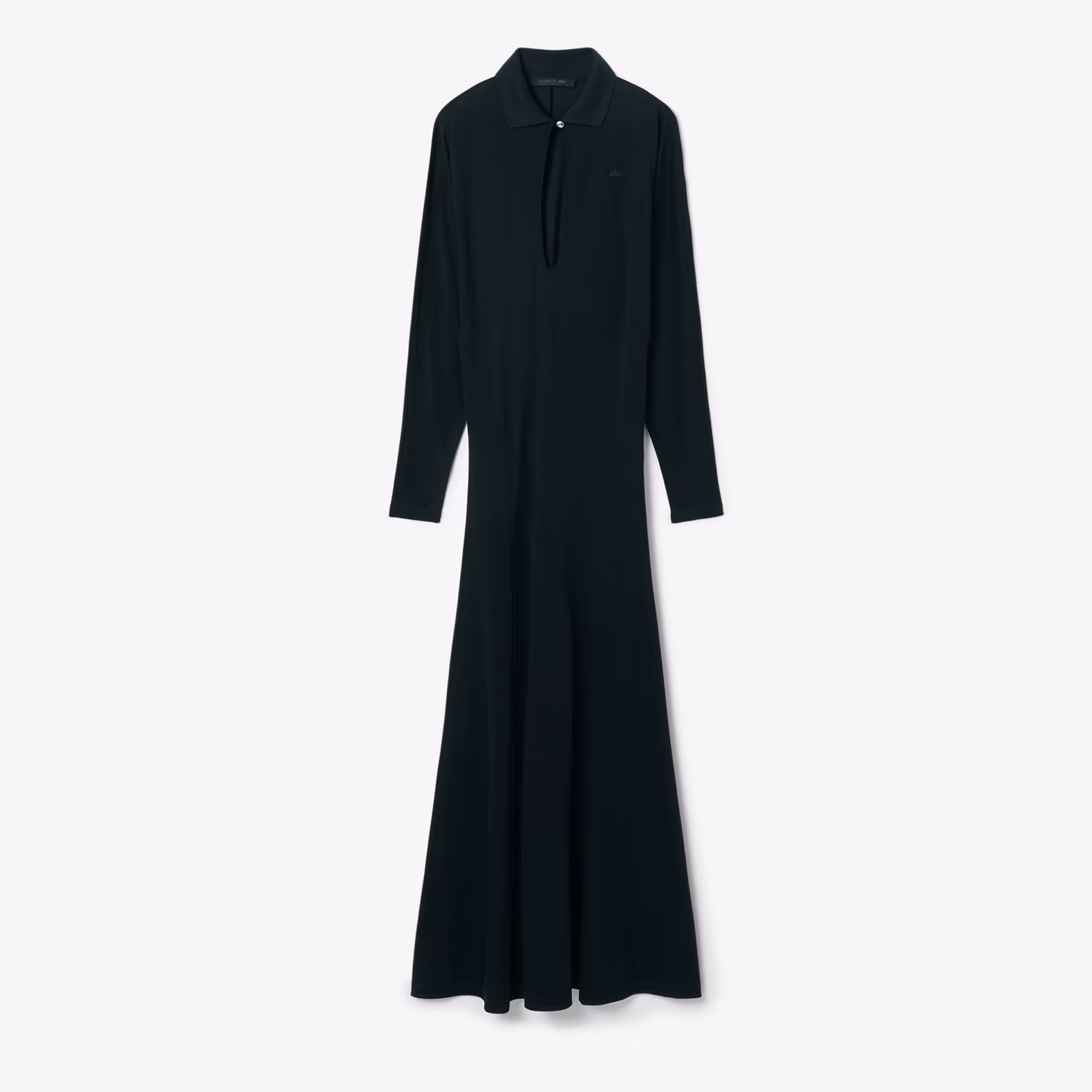 Runway Polo Collar Silk Maxi Dress