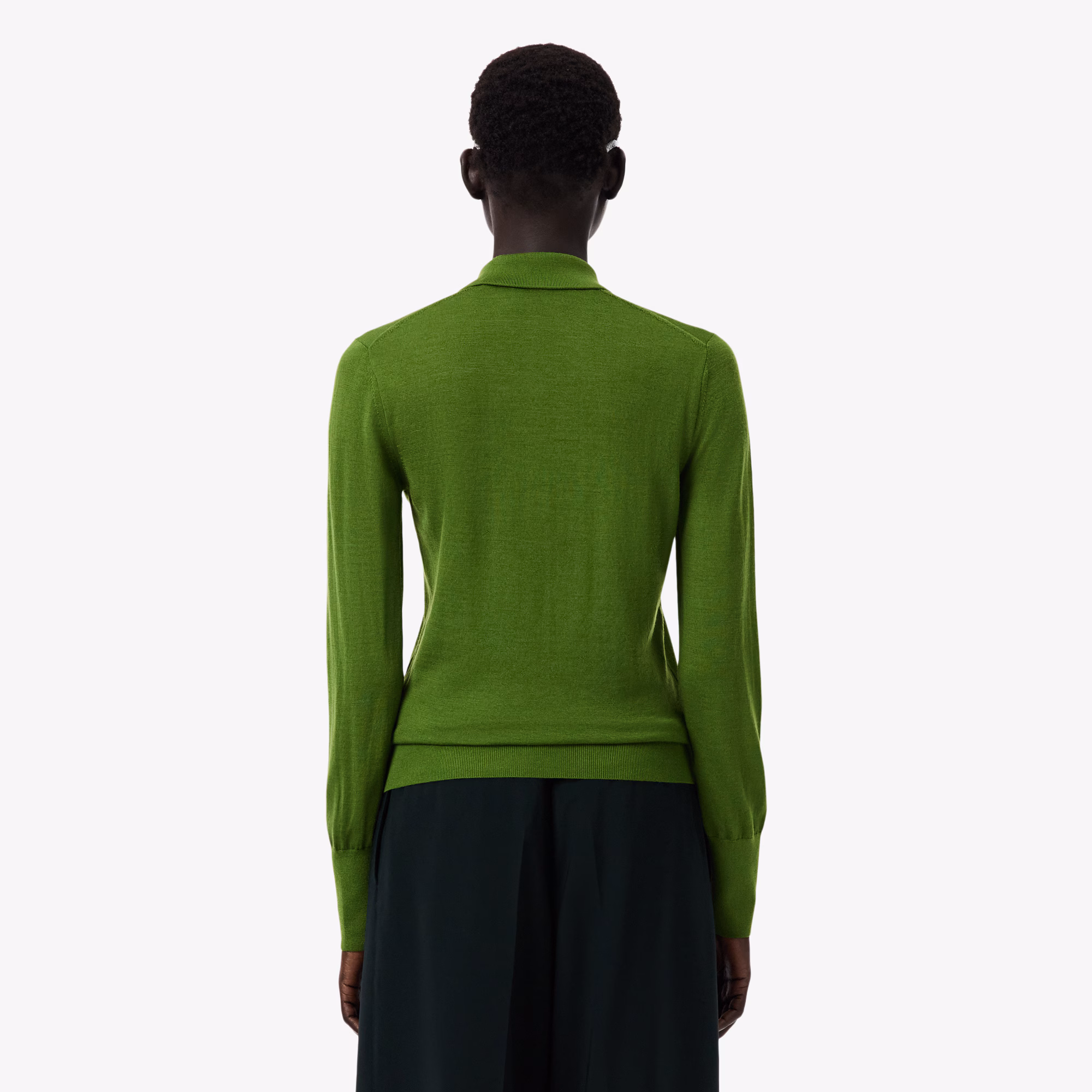 Runway Polo Collar Merino Wool Sweater