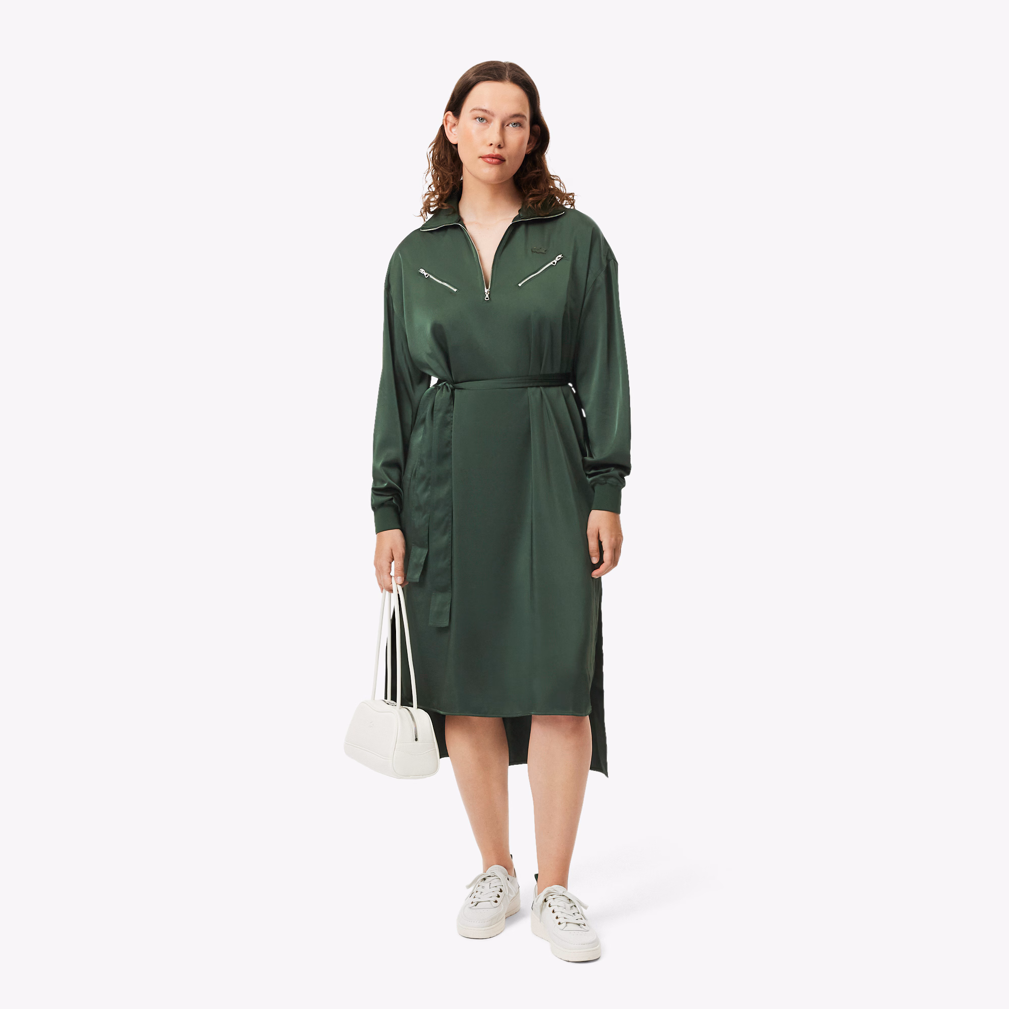 Women's Long Sleeve Belted Dress