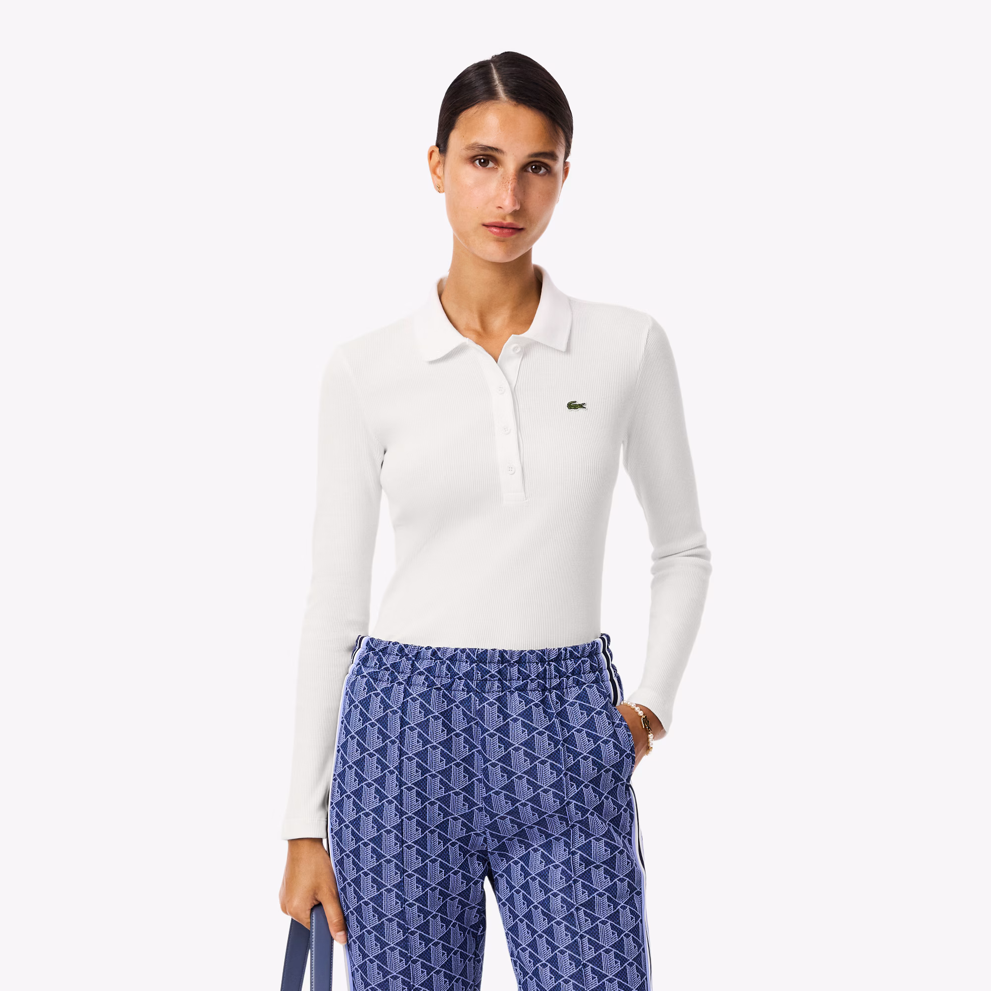 Women's Slim Fit L.12.D Ribbed Cotton Polo