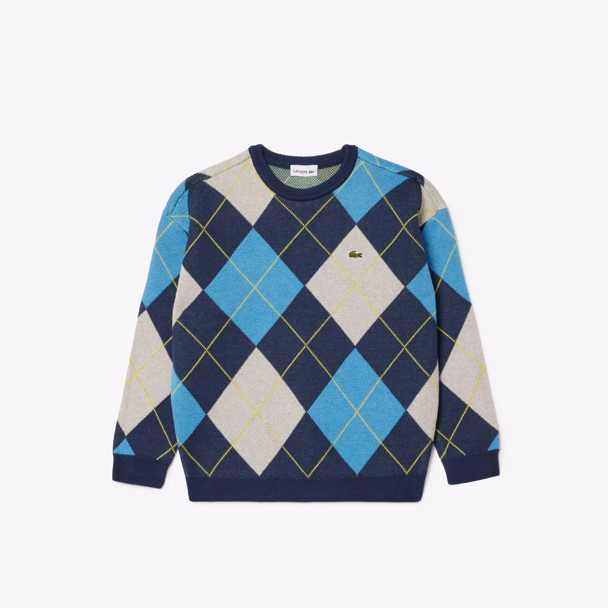 Kids' Cotton and Wool Argyle Sweater