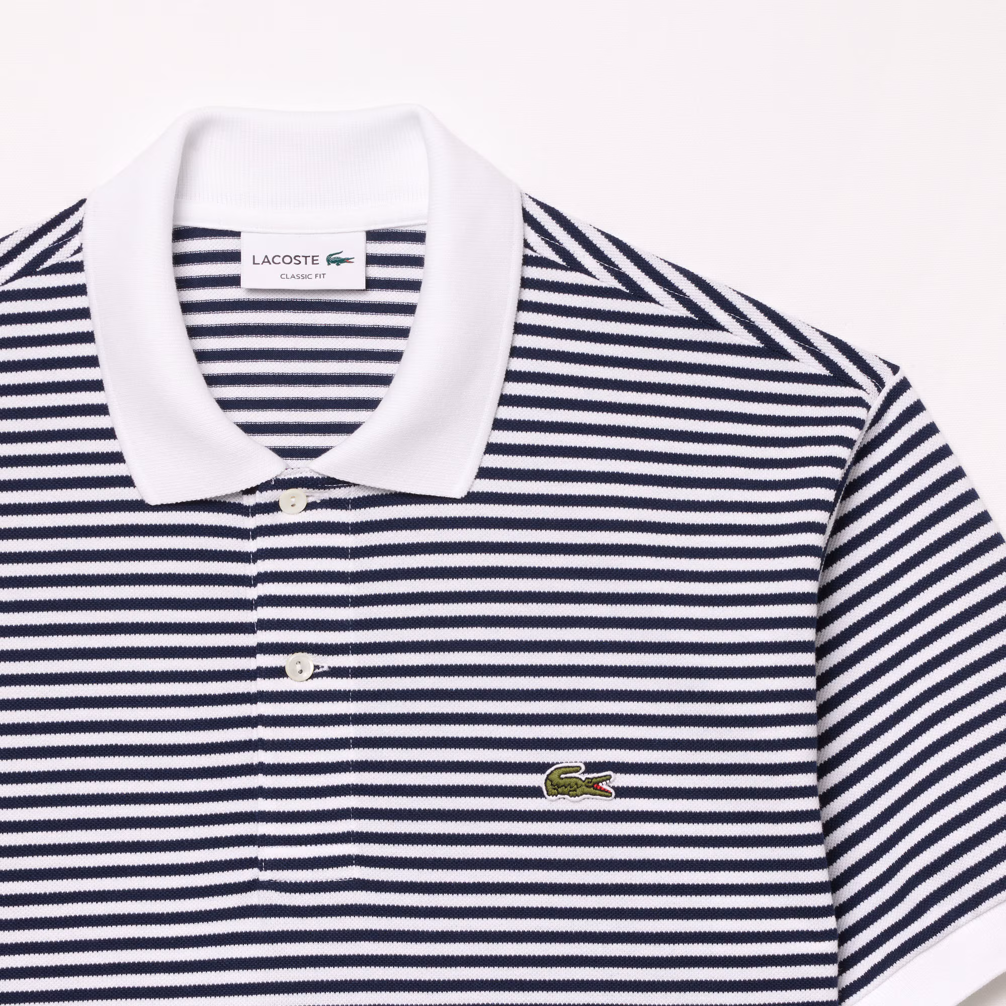 Men's Classic Fit L.12.12 Striped Petit Piqué Polo