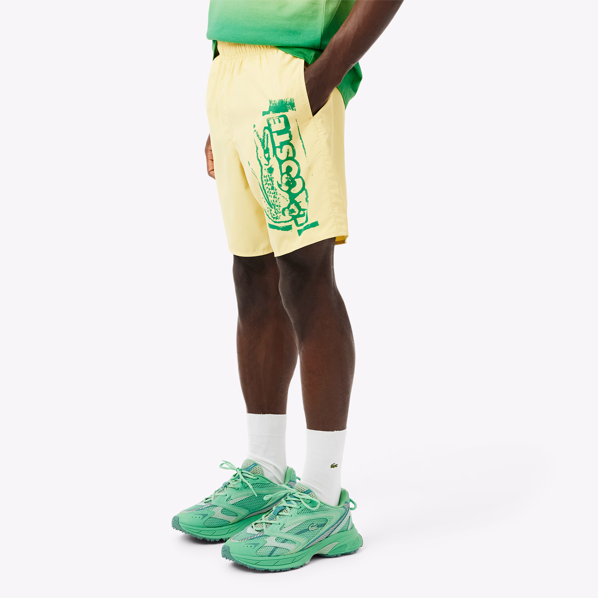 Men's Long Branded Swim Trunks