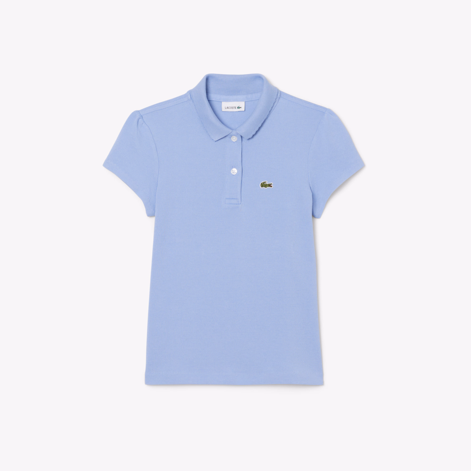 Girls' Scalloped Collar Piqué Polo
