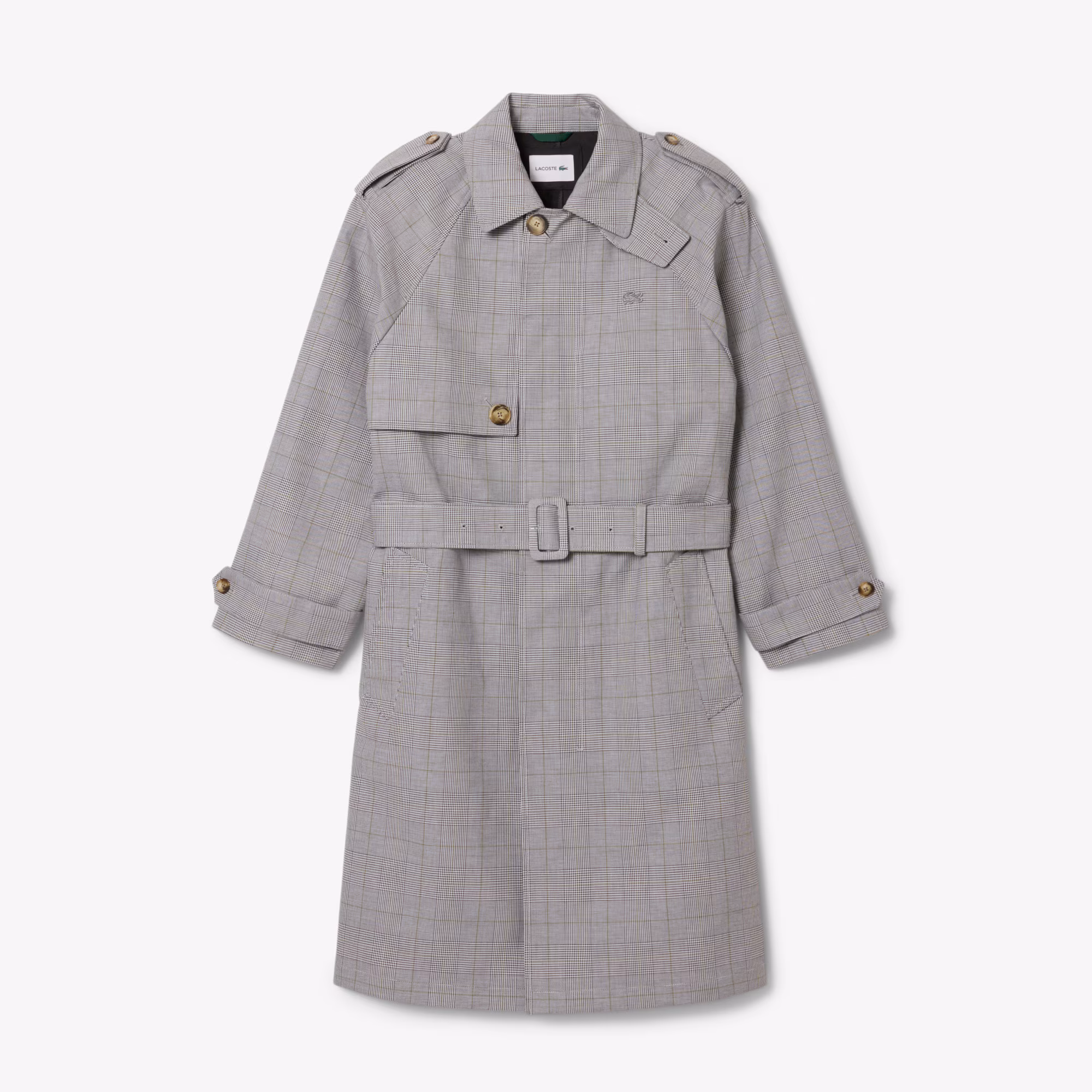 Men's Water-Repellent Plaid Trench Coat