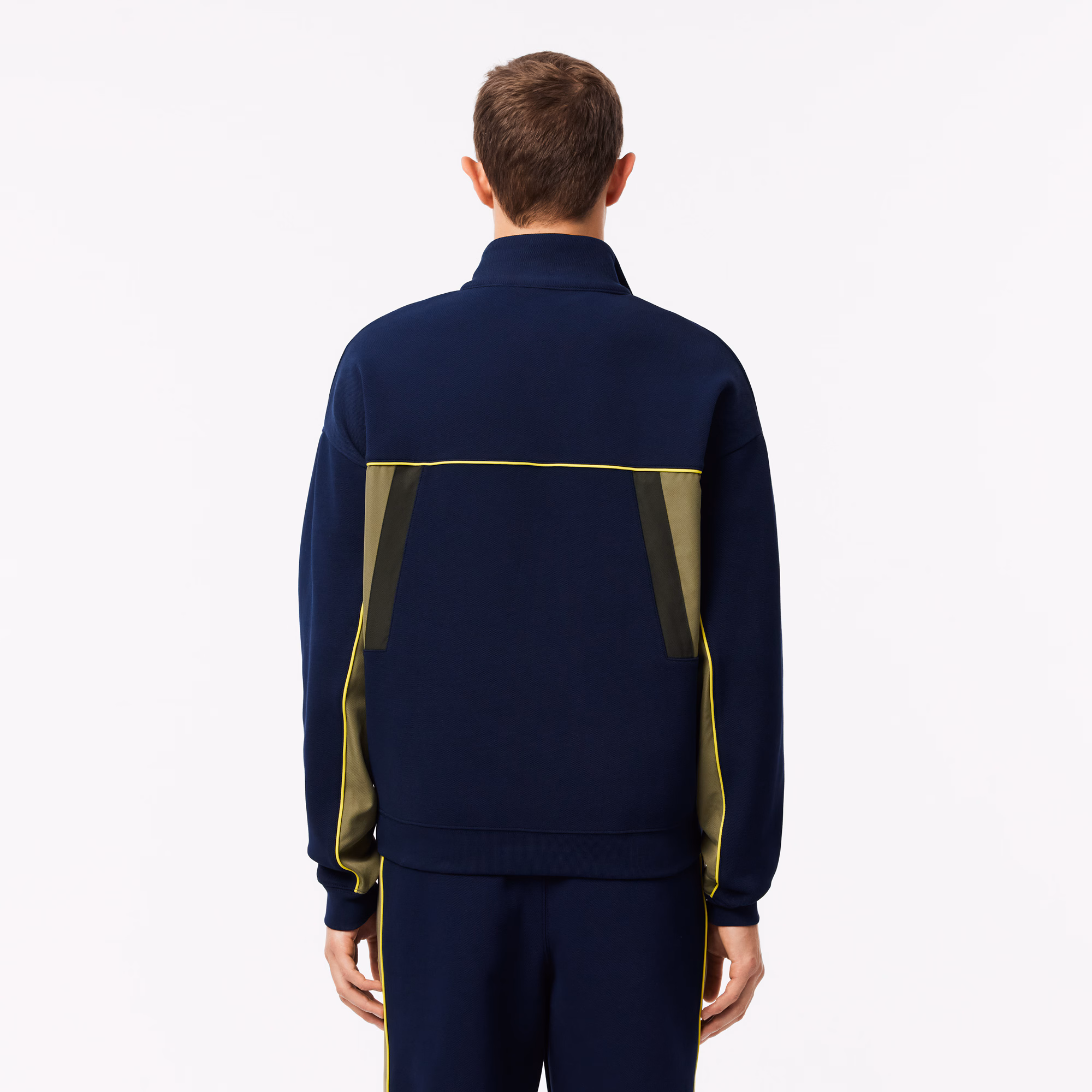 Men's Loose Fit Zip-Up Piqué Sweatshirt