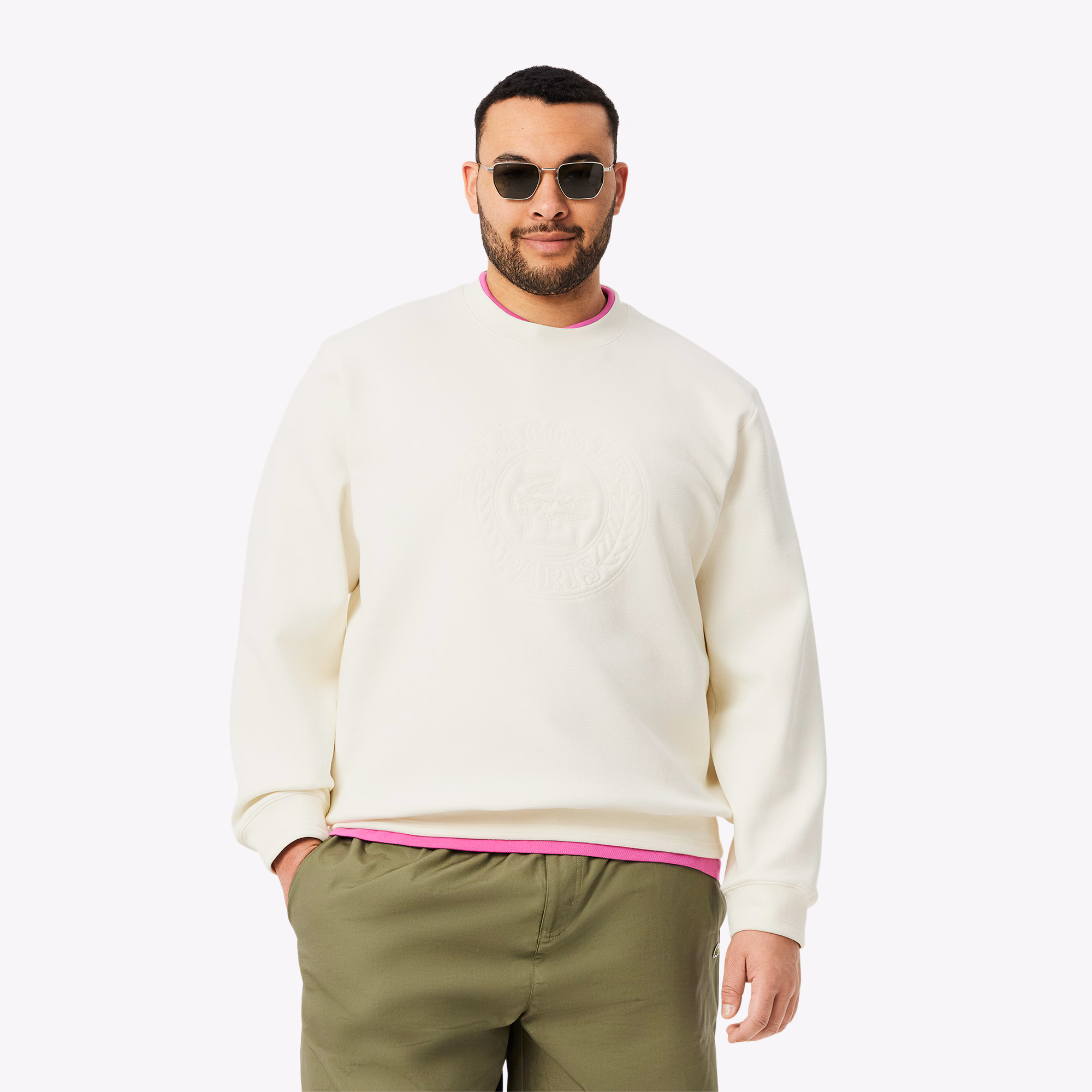 Men's Embossed Logo Piqué Sweatshirt