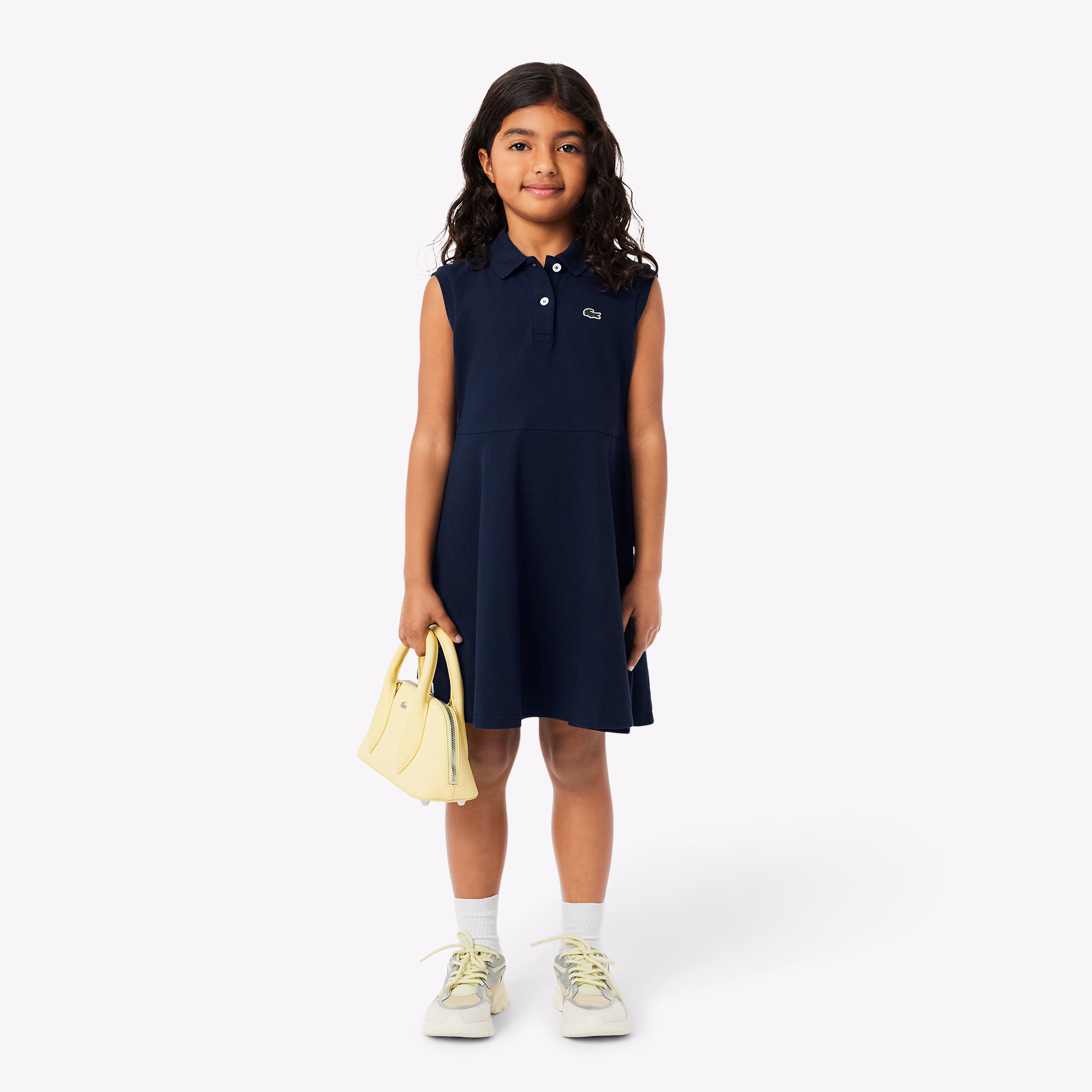 Kids' Sleeveless Stretch Piqué Polo Dress