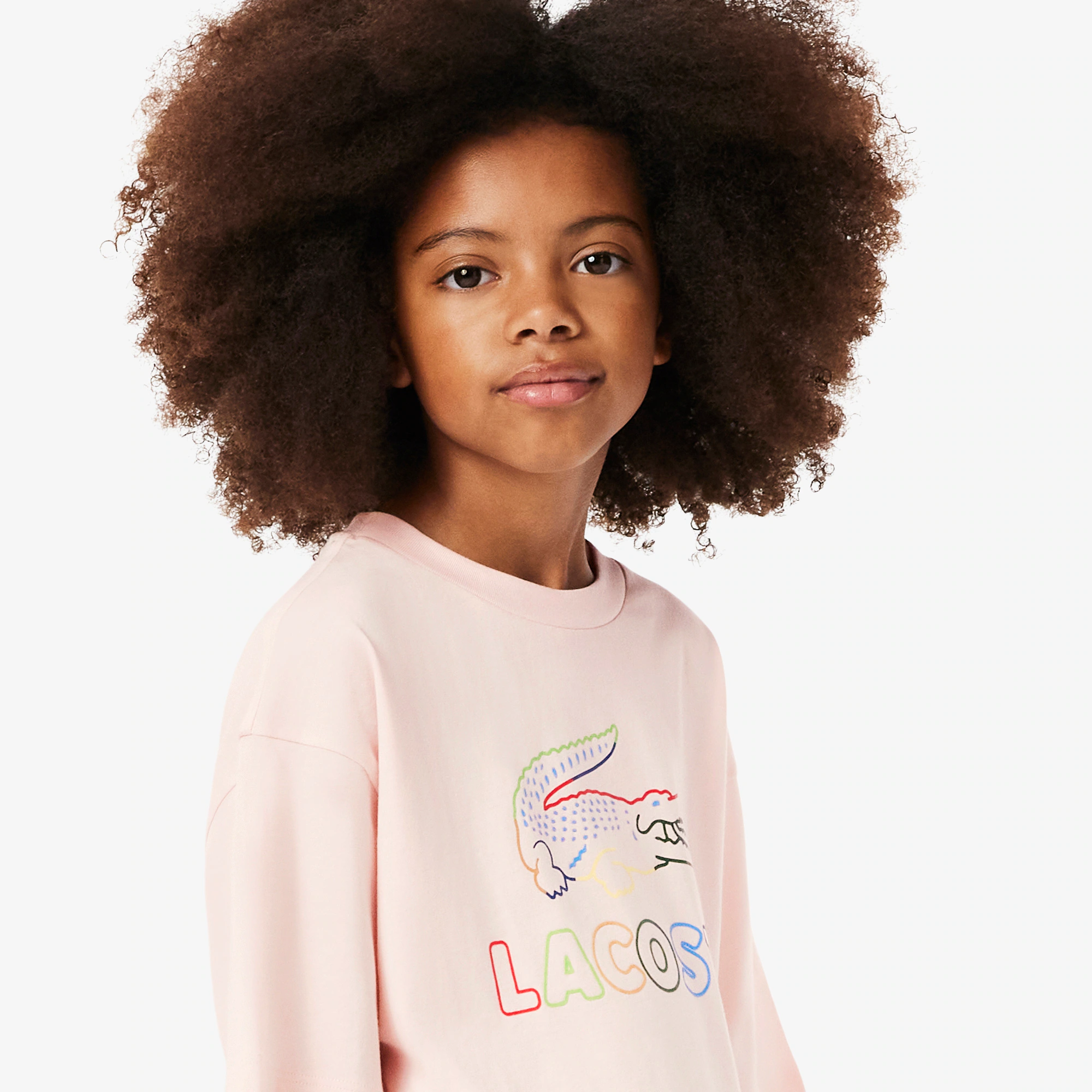 Girls' Oversized Print Cotton T-Shirt