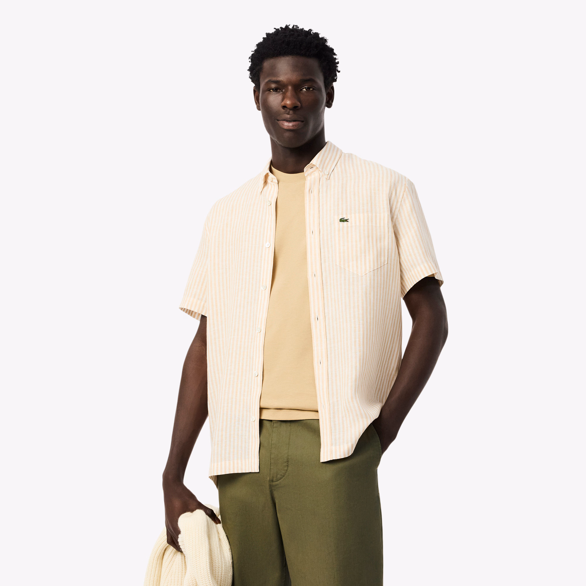 Men's Regular Fit Short Sleeve Linen Shirt