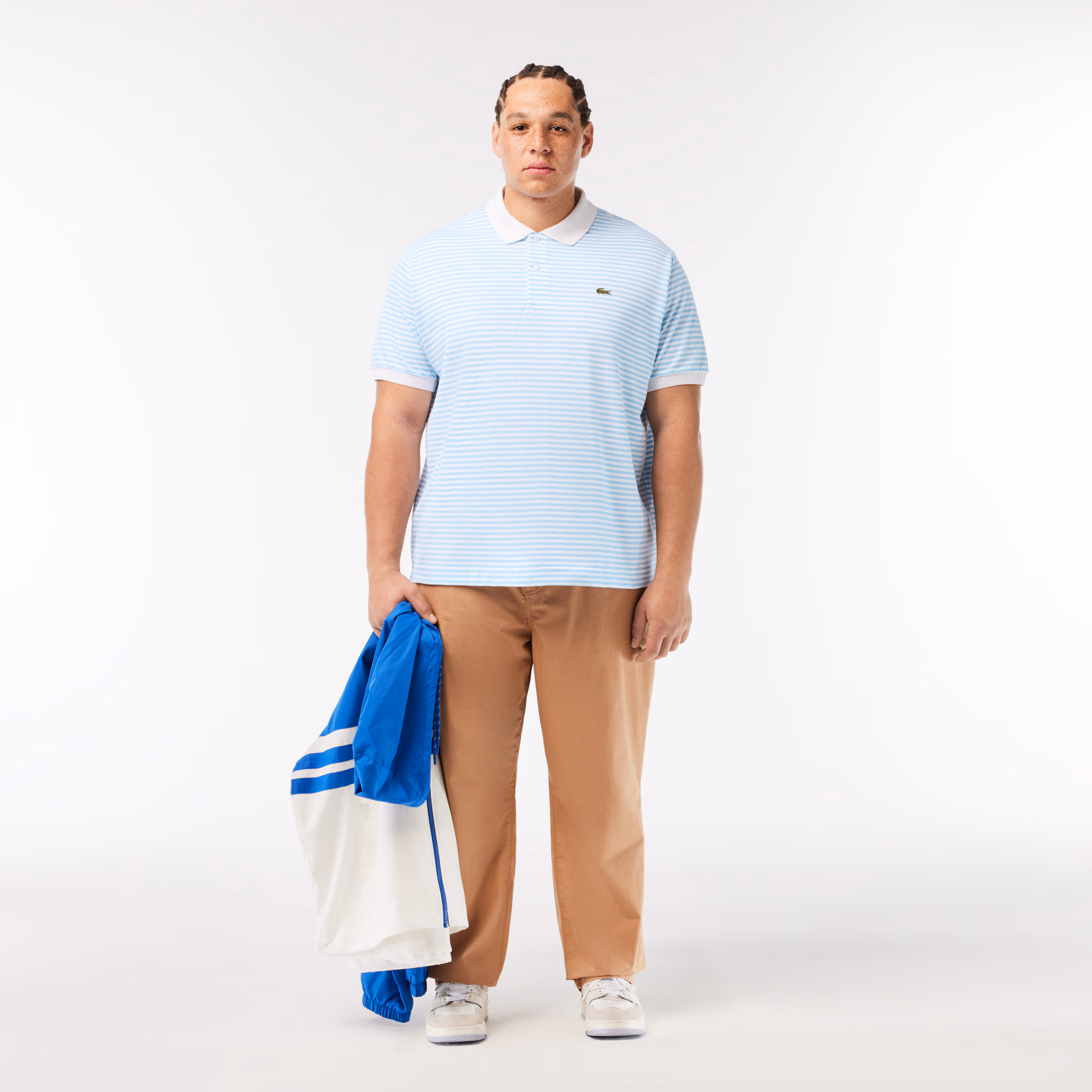 Men's Classic Fit L.12.12 Striped Petit Piqué Polo