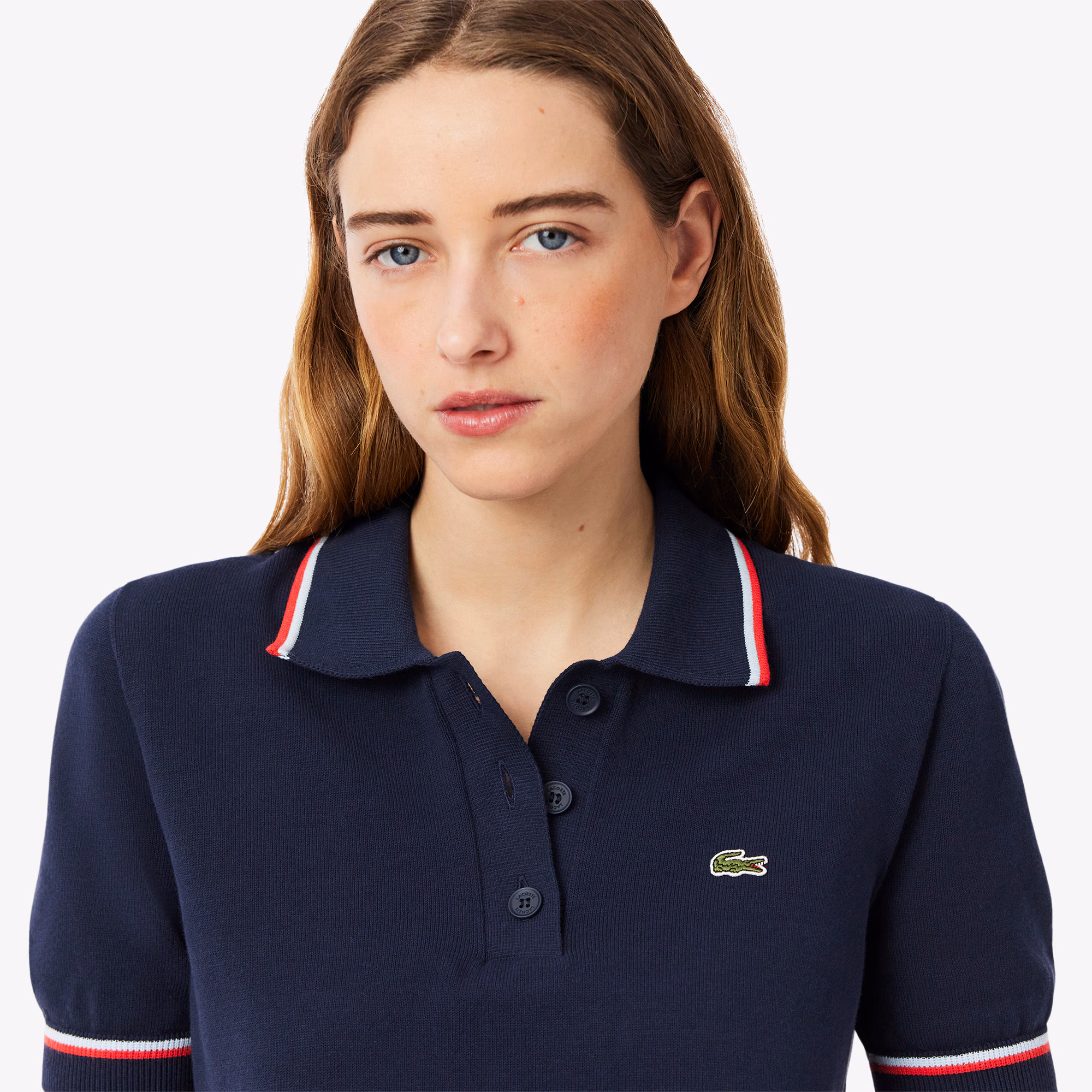 Women's Cropped 3D Seamless Stretch Cotton Polo