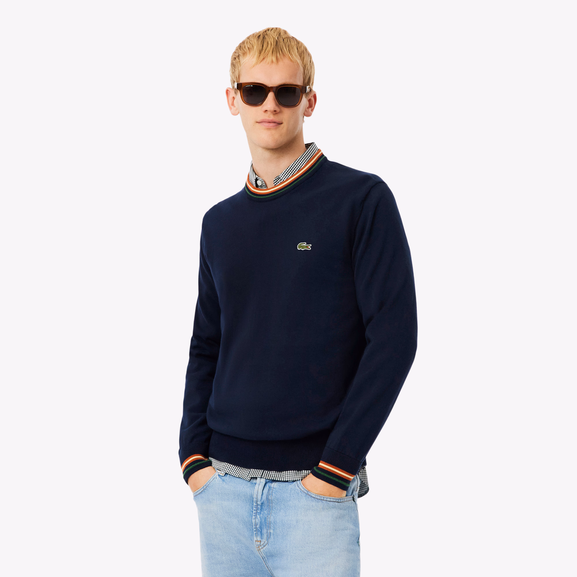 Men's Striped Cotton Jersey Sweater