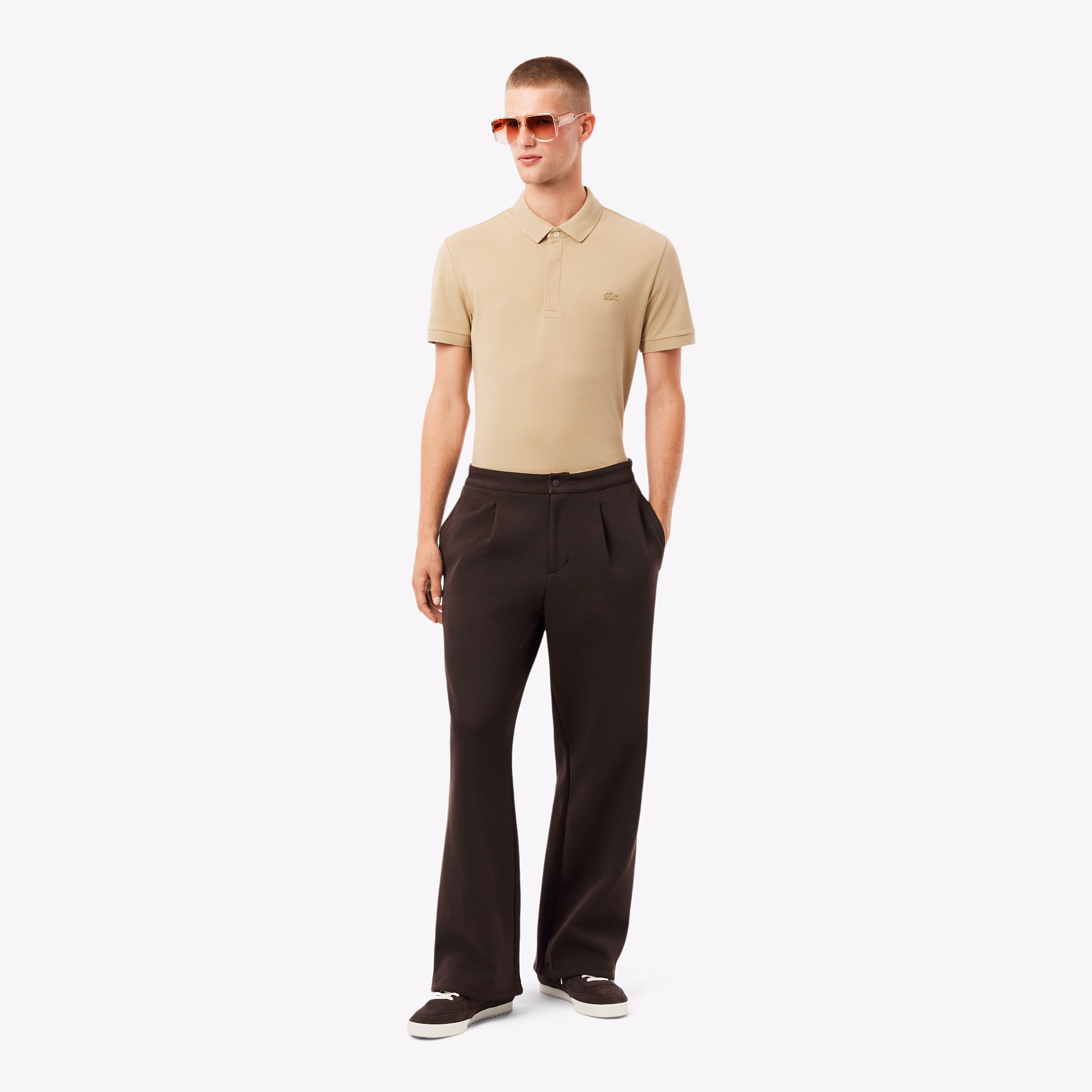 Men's Loose Fit Piqué Pleated Pants
