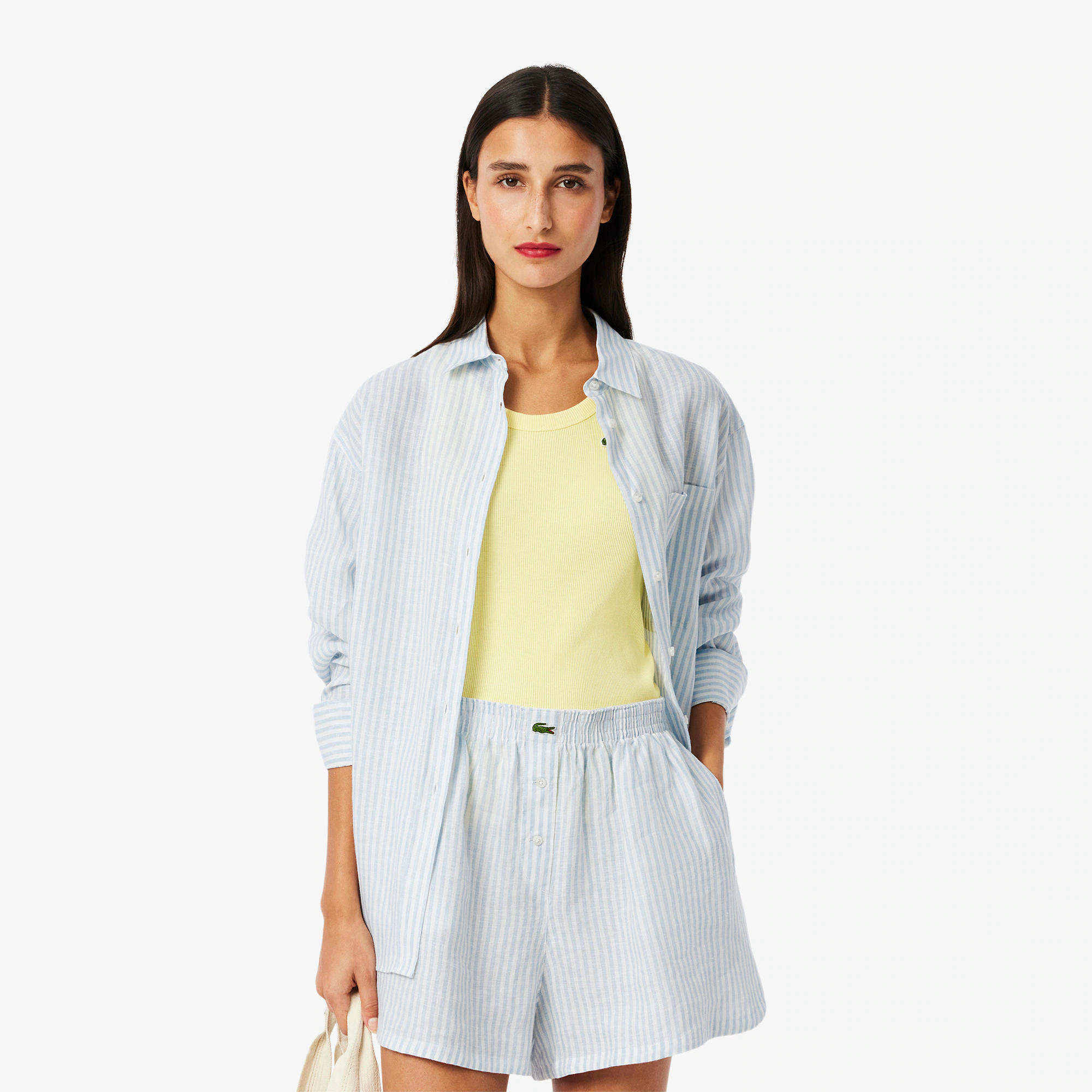 Women's Oversized Striped Linen Shirt