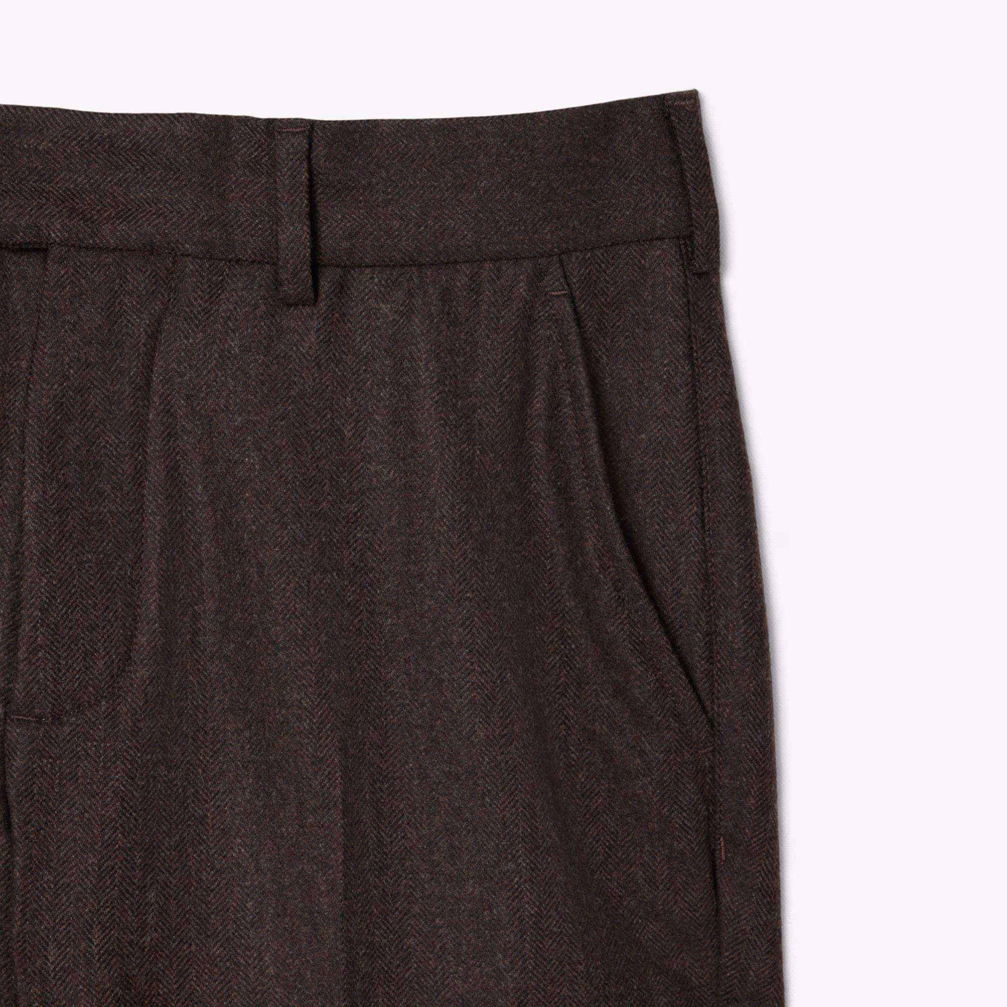 Men's Straight Fit Chevron Wool Pants