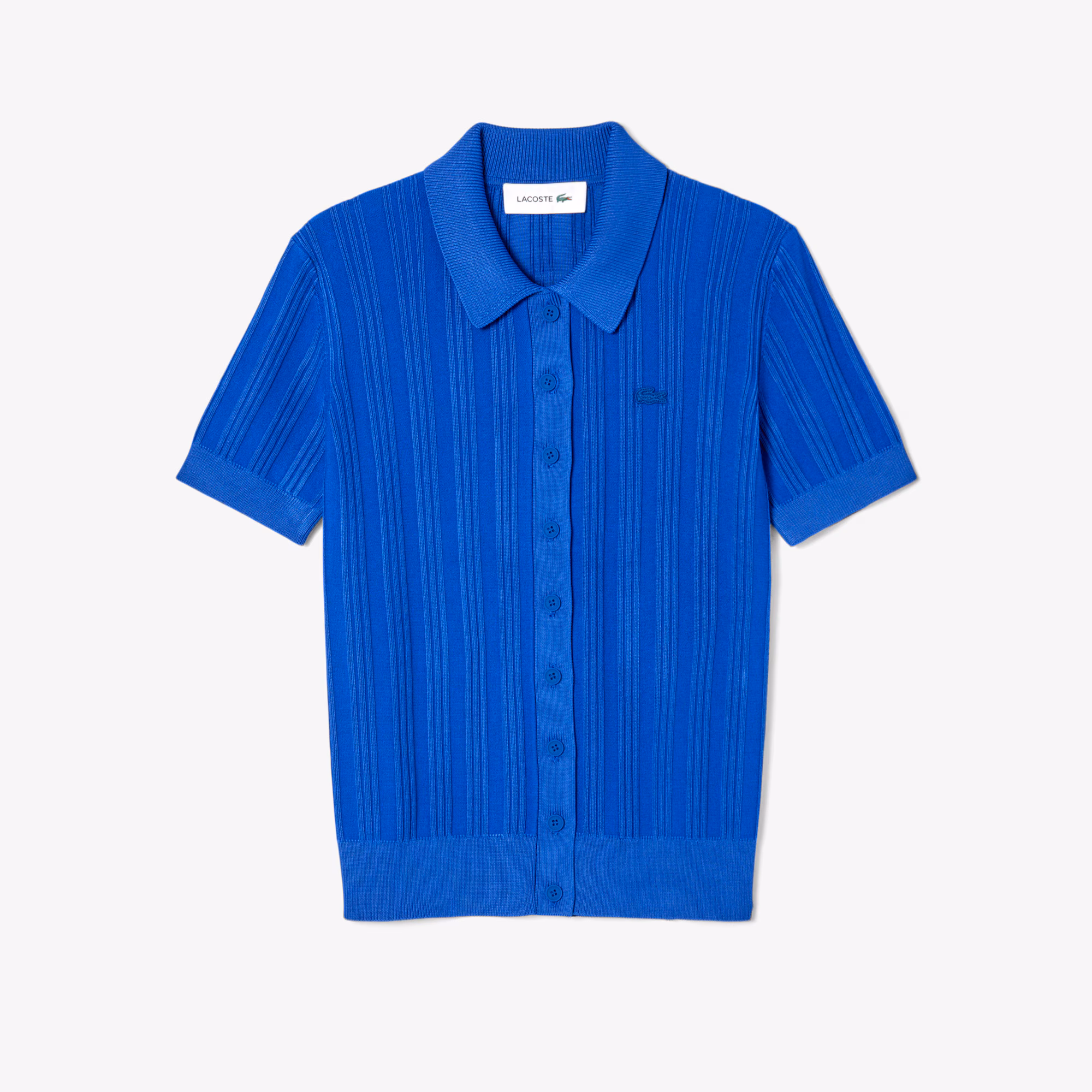 Women's Ribbed Knit Polo Collar Sweater