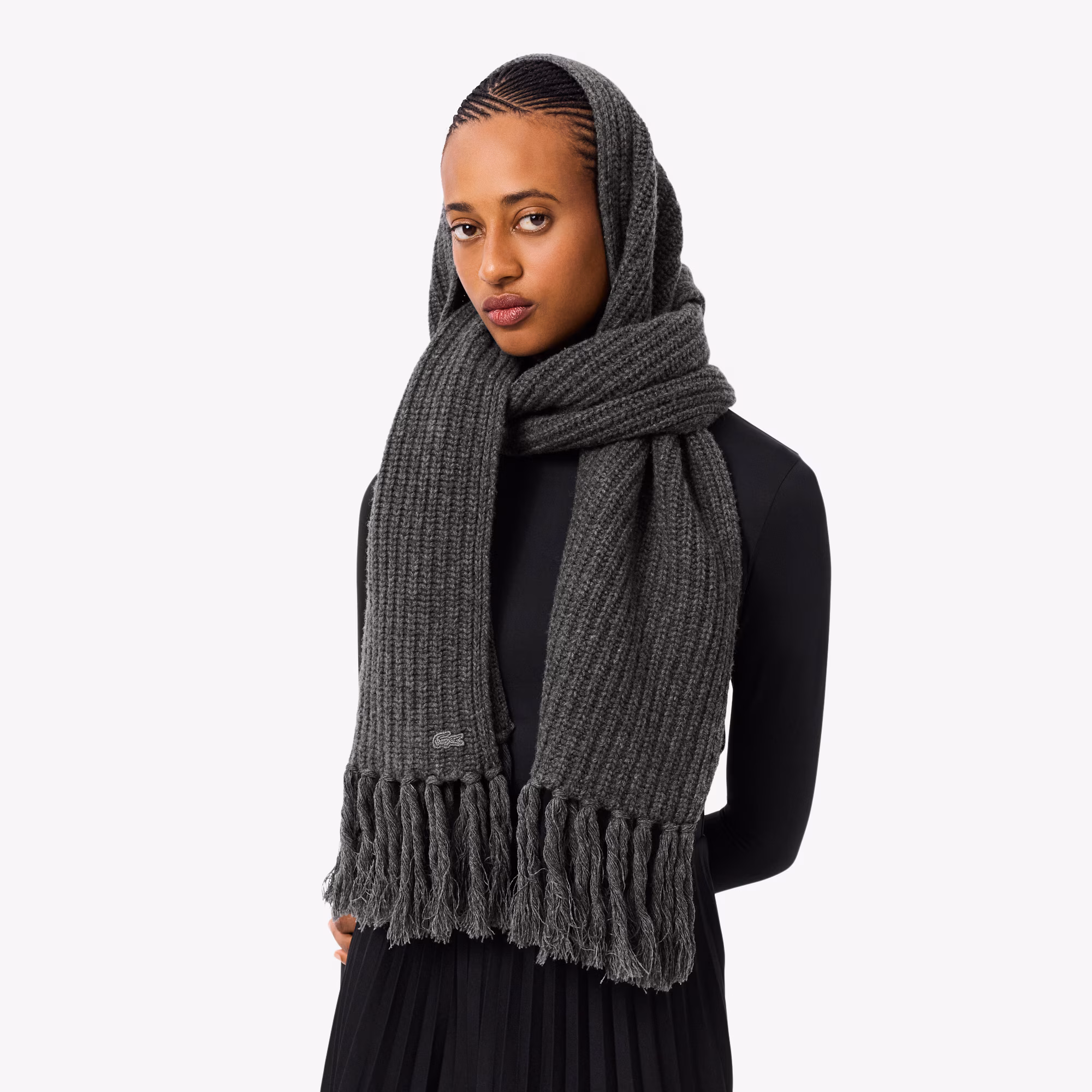 Women's Fringed Wool Scarf