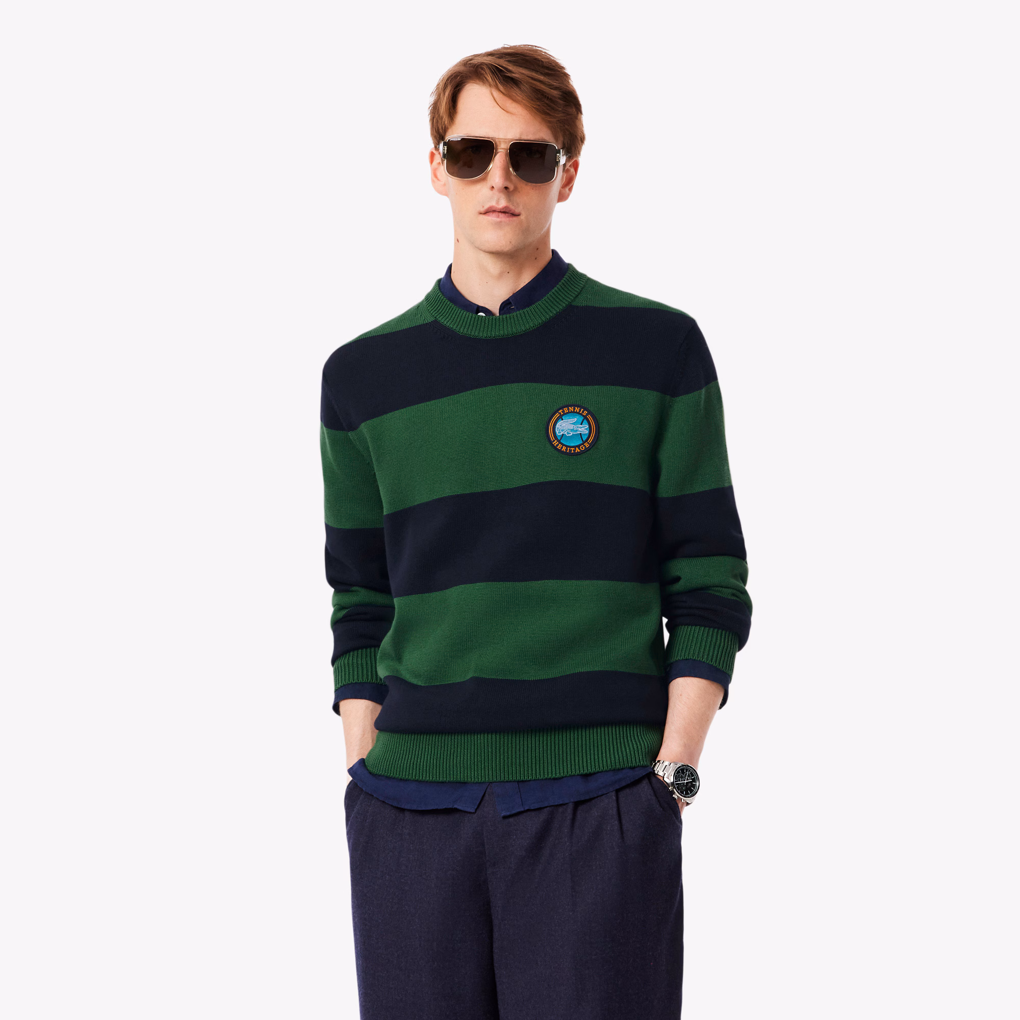 Men's Striped Cotton Jersey Sweater