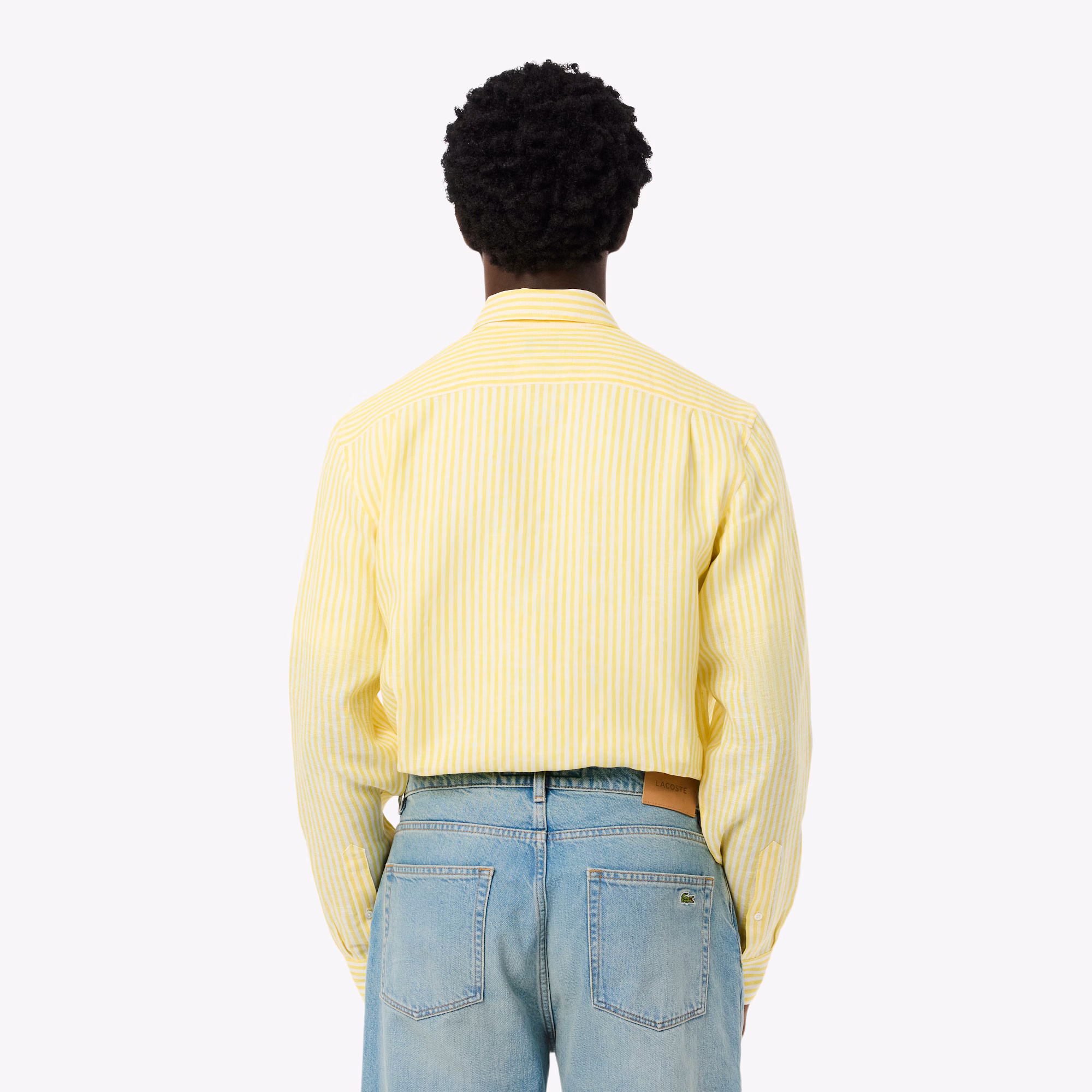 Men's Regular Fit Striped Linen Shirt