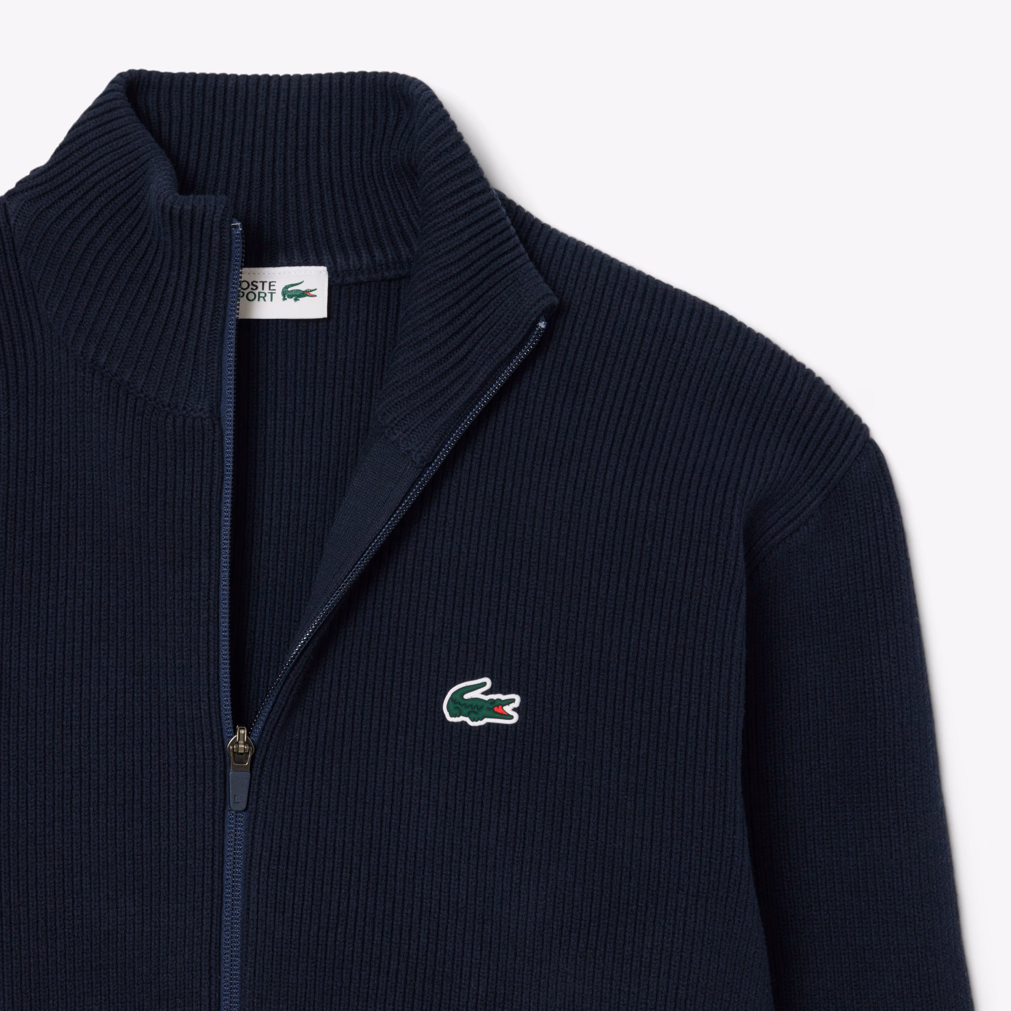 Men's Ribbed Knit Zip-Up Golf Sweater