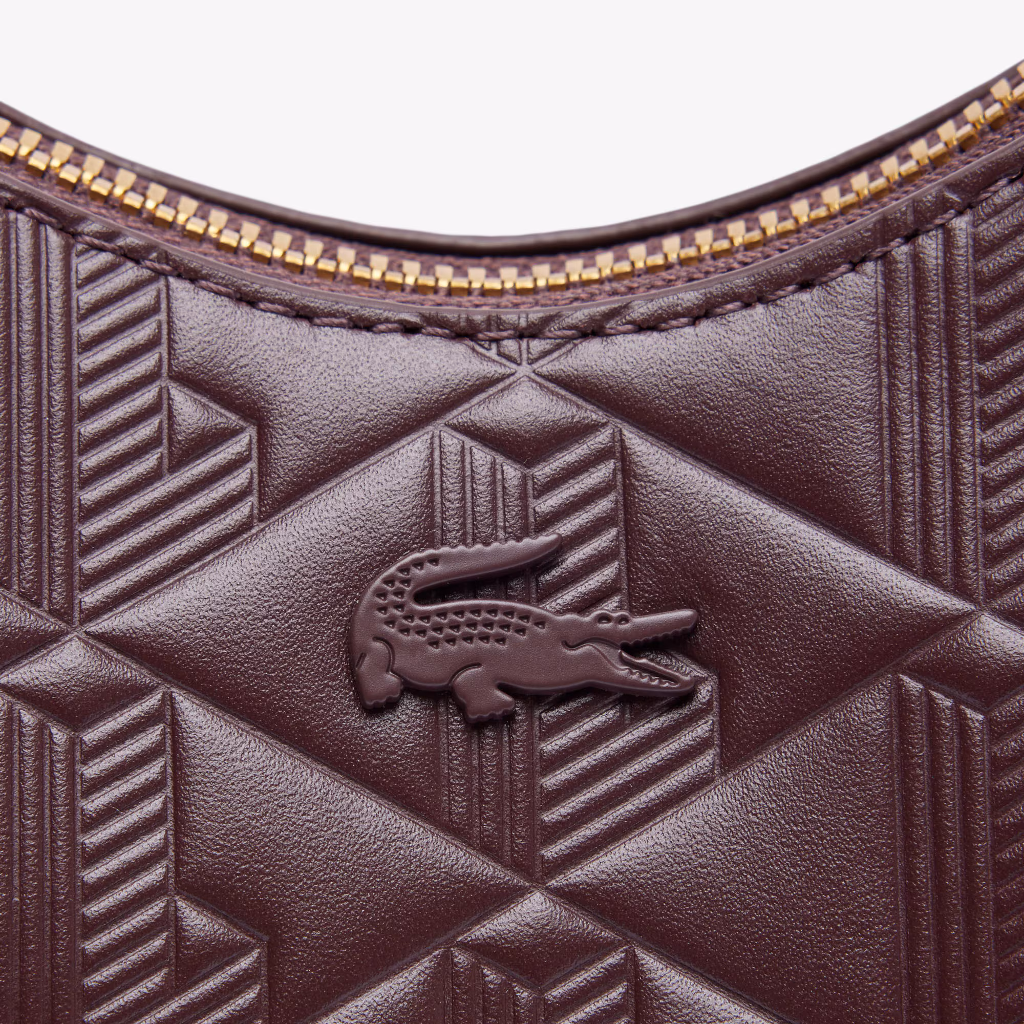 Maheki Embossed Leather Half Moon Bag