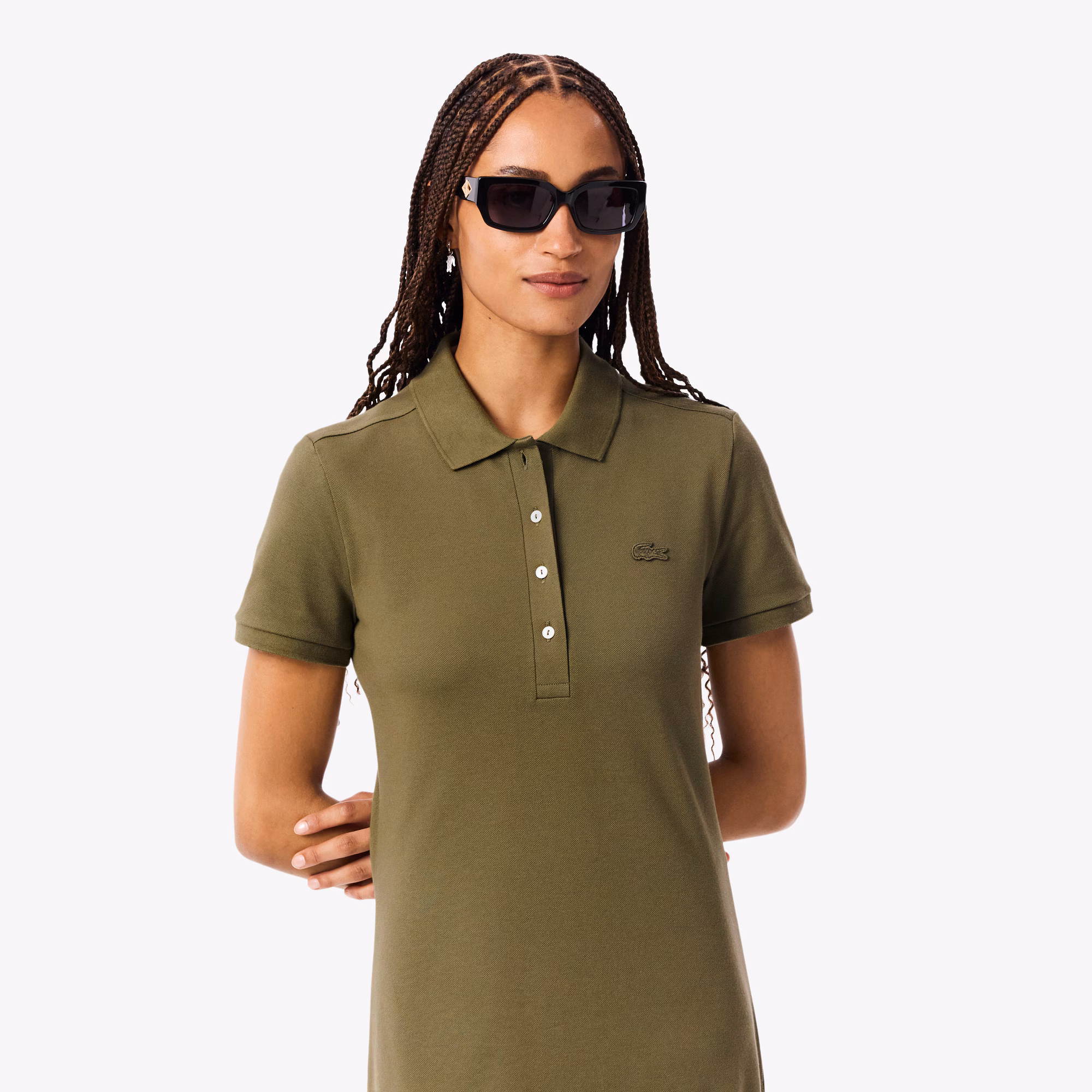 Women's Slim Fit Stretch Mini Piqué Polo Dress
