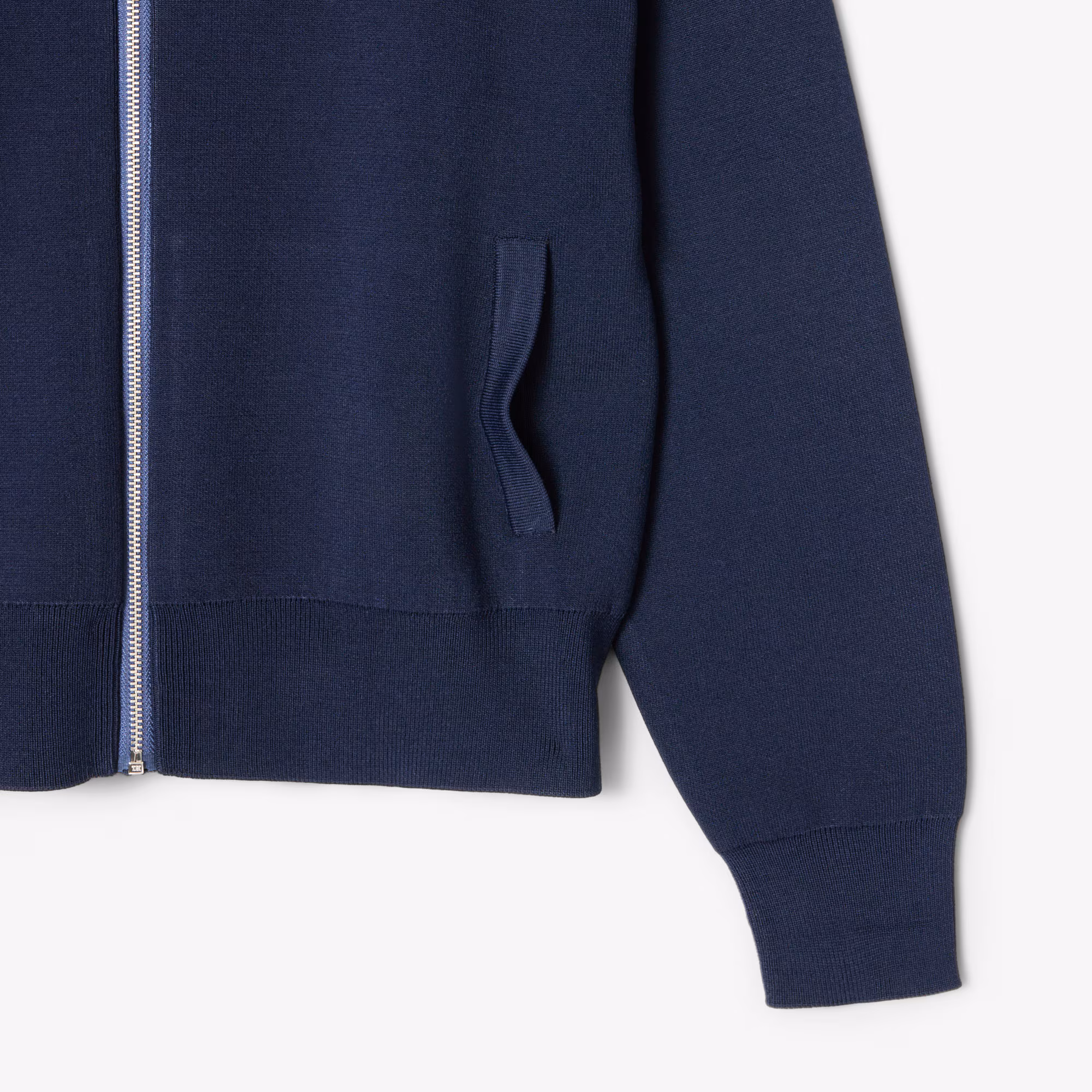 Women's High-Neck Zip Front Double Face Sweater