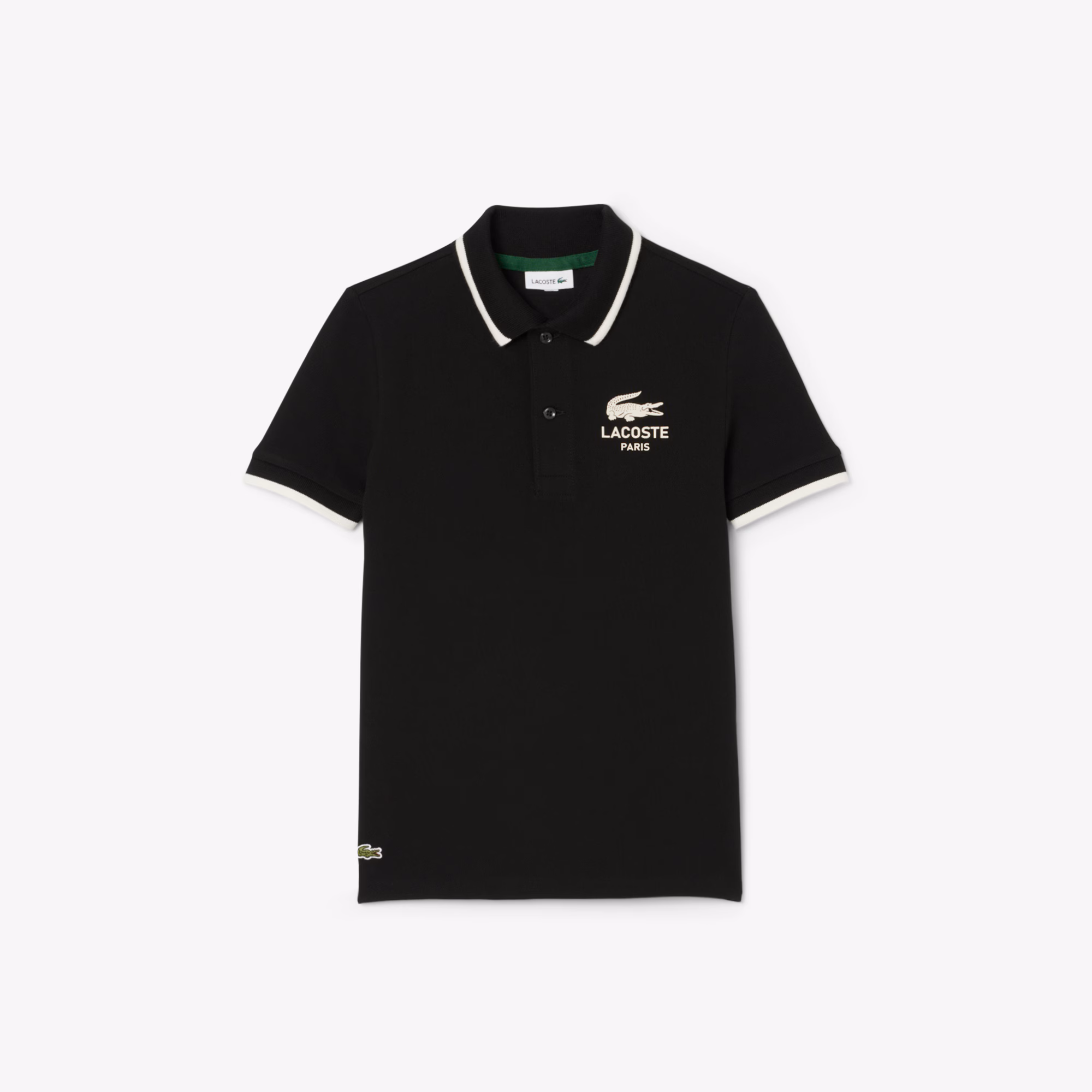 Boys' Stripe Collar Petit Piqué Polo