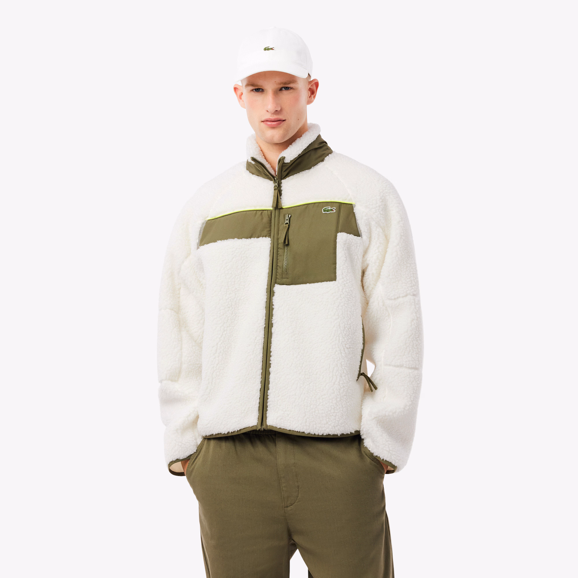 Men's Colorblock Sherpa Fleece Jacket