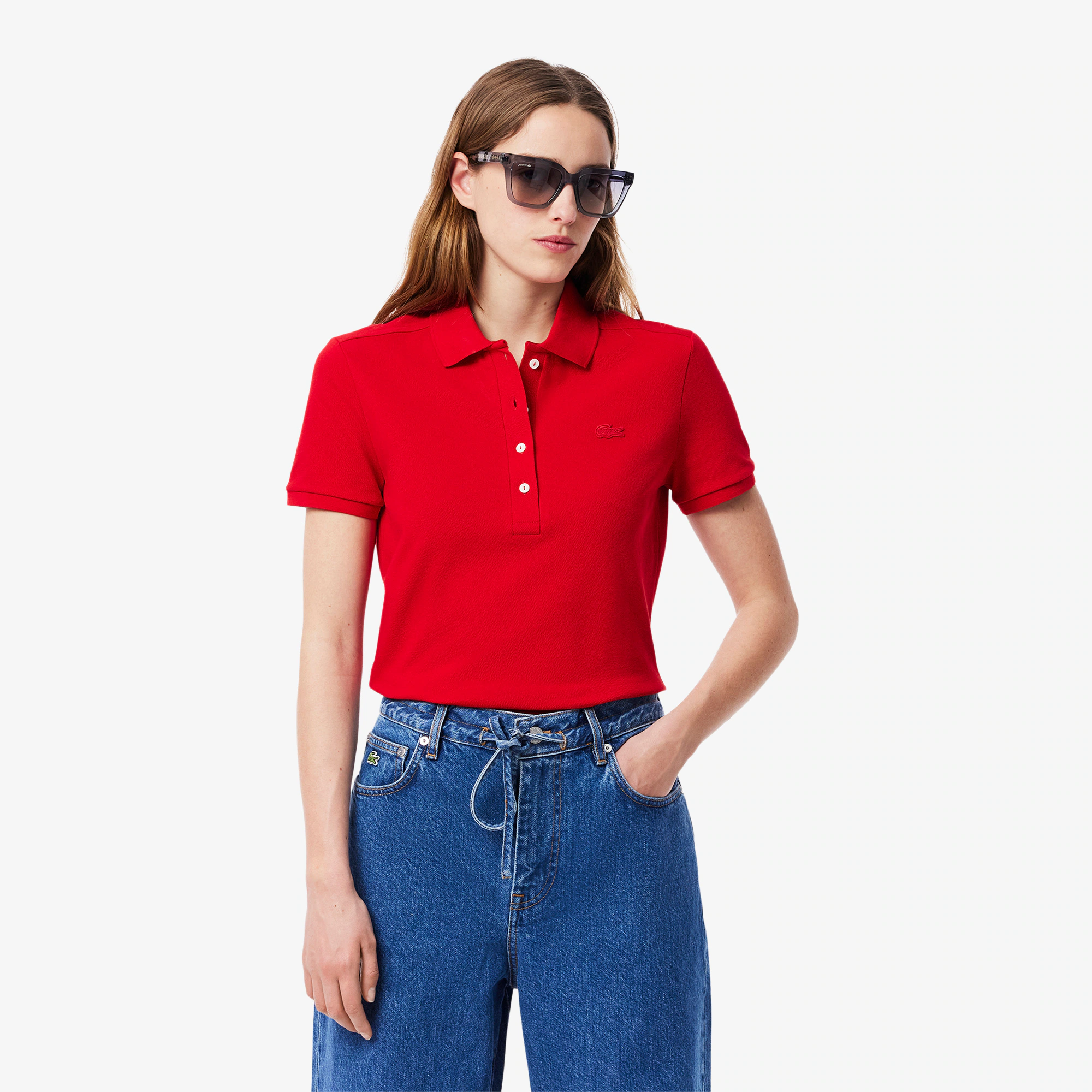 Women's L.12.D Slim Fit Stretch Mini Piqué Polo