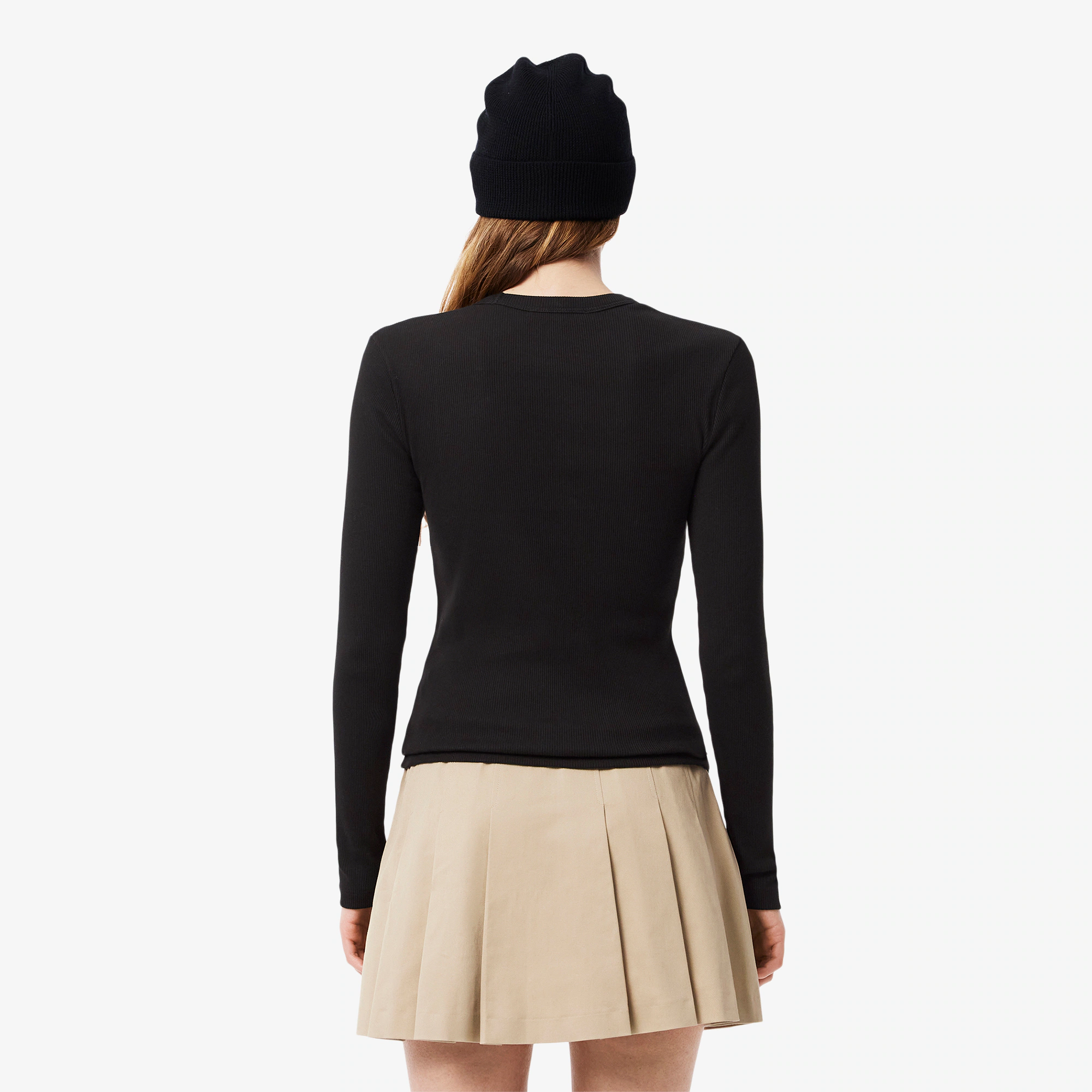 Women's Slim Fit Ribbed Cotton T-Shirt