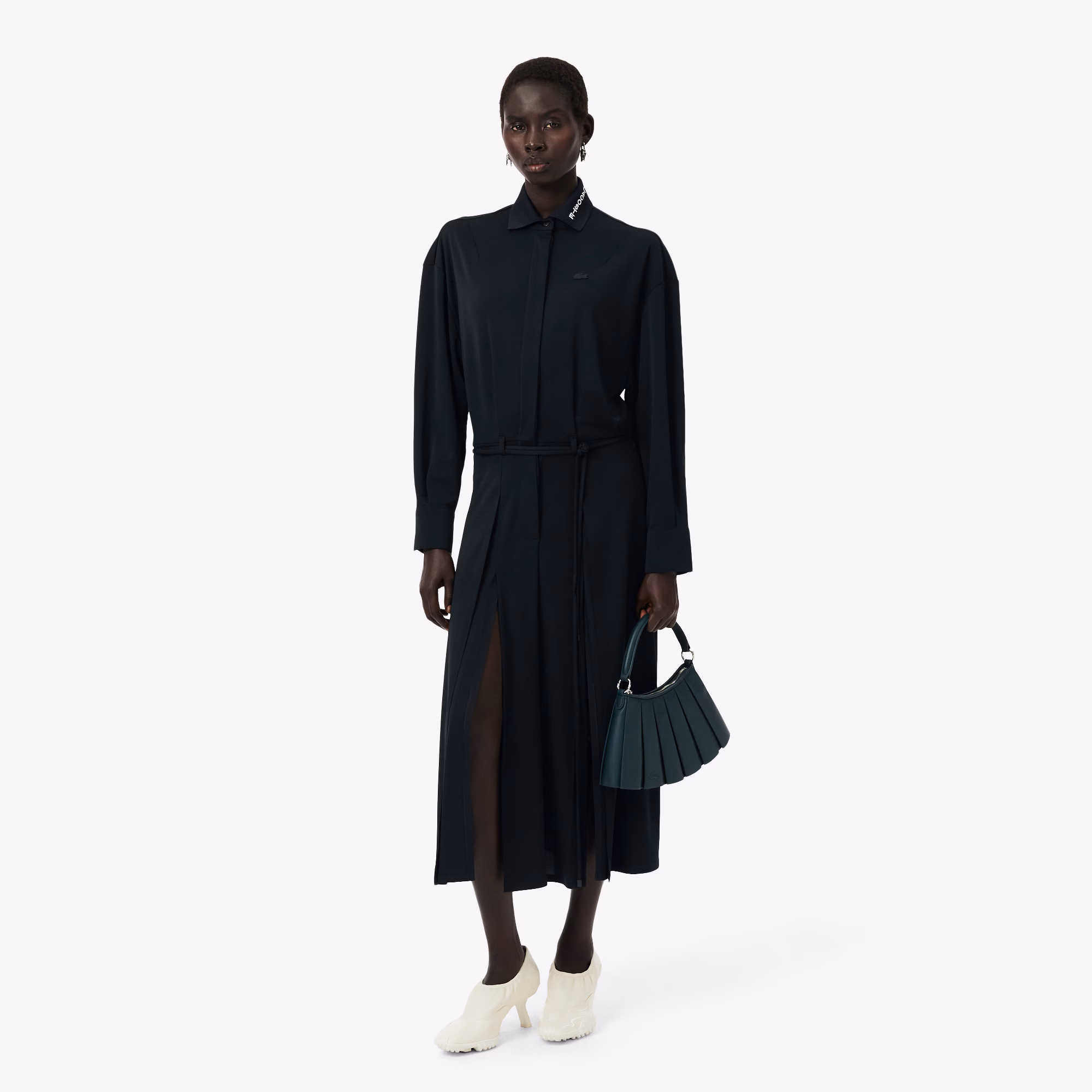 Runway Pleated Polo Maxi Dress