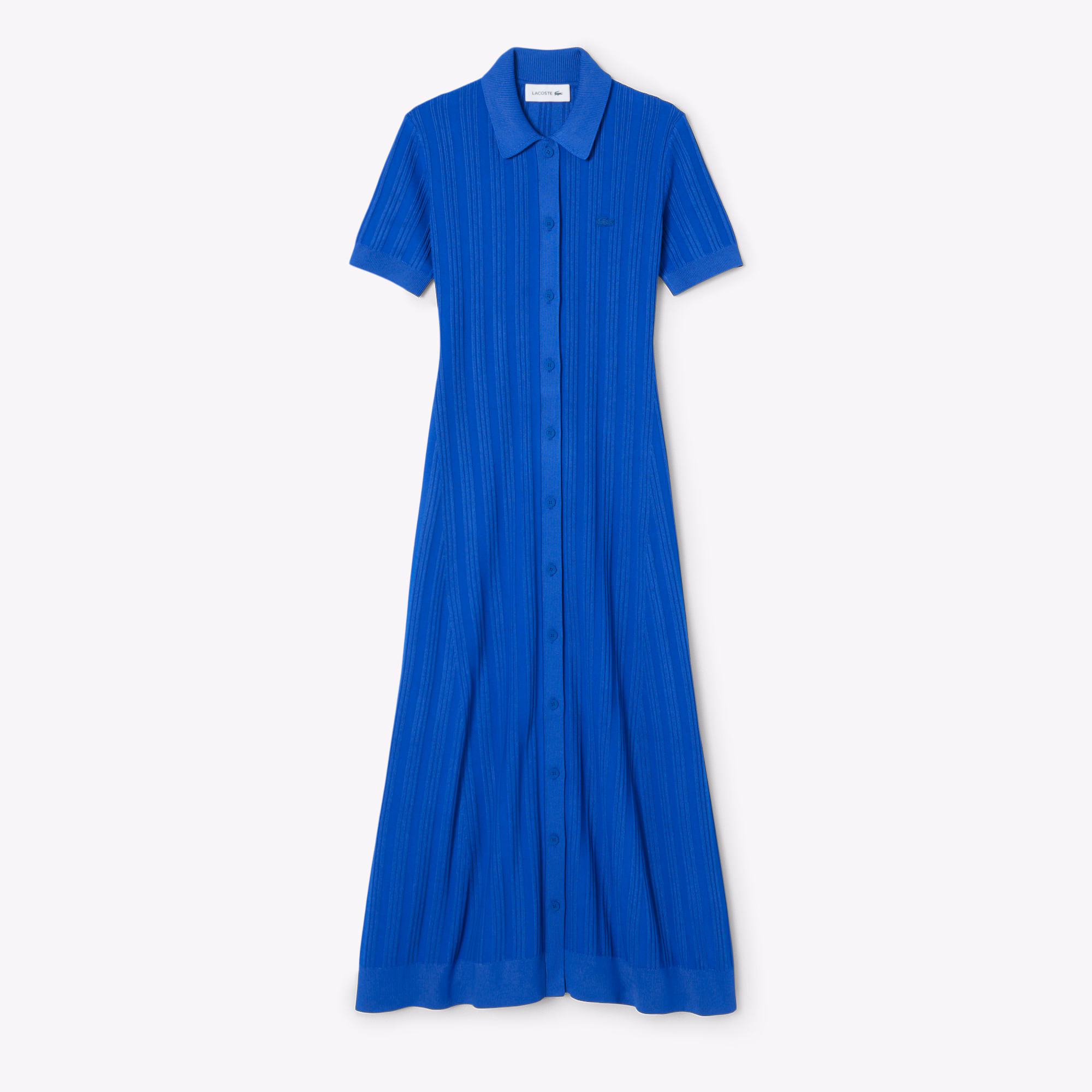 Women's Ribbed Knit Polo Collar Dress