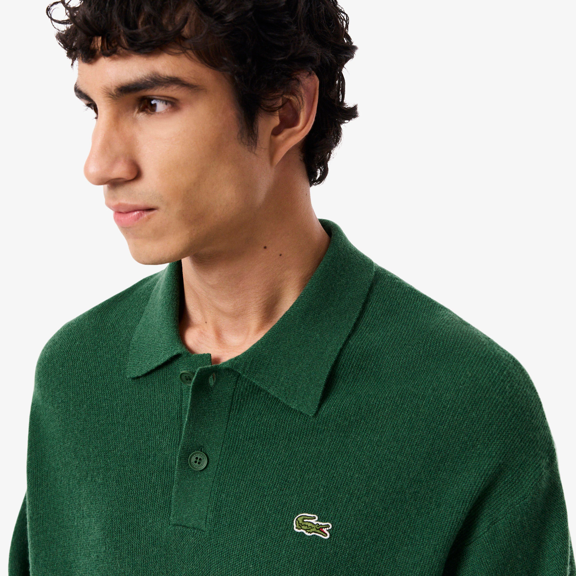 Men's Relaxed Fit Wool Polo Sweater