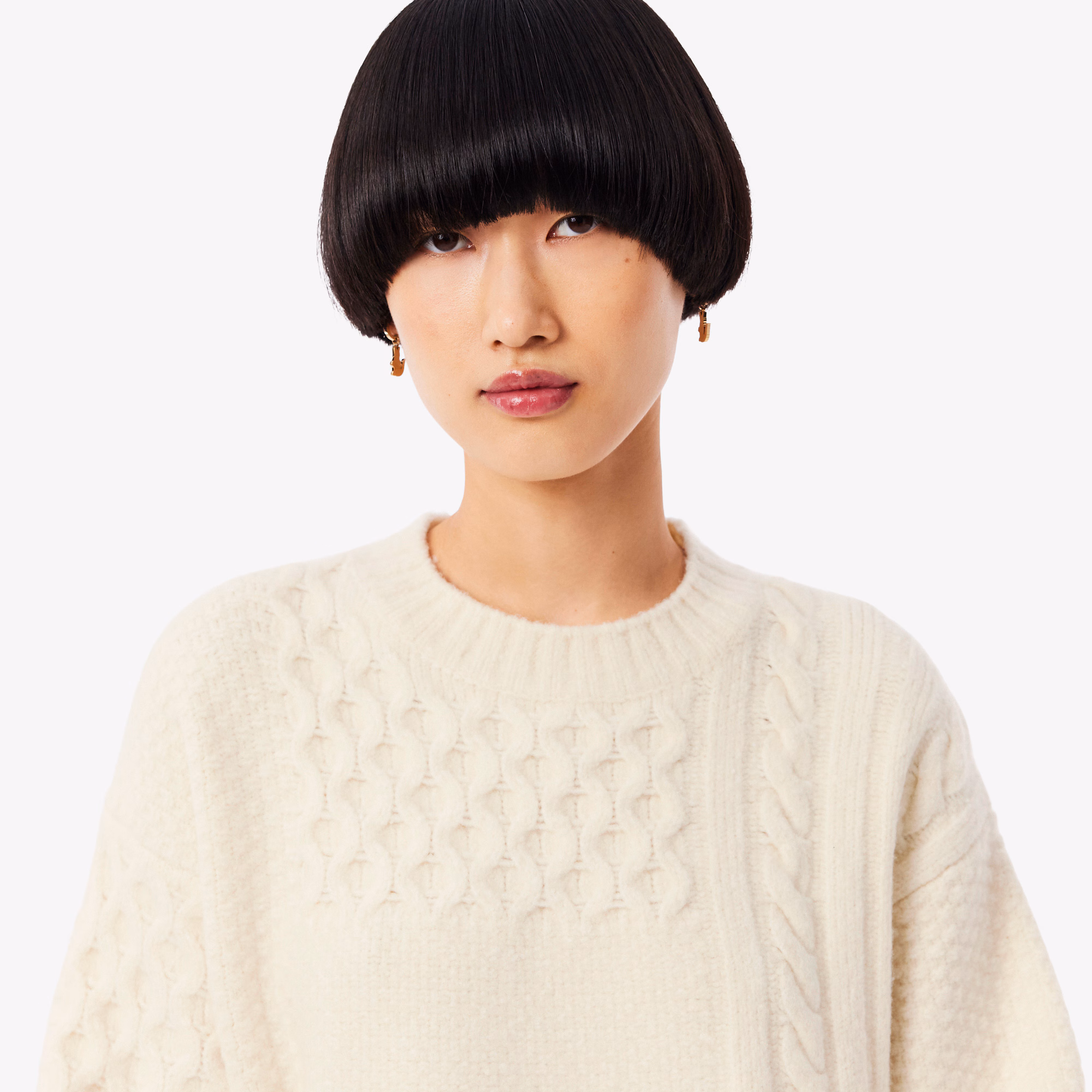 Women's Patchwork Effect Wool Sweater Dress