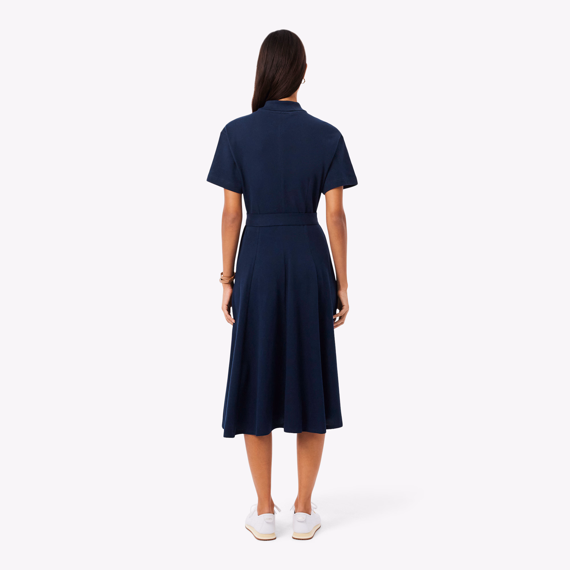 Women's Flared Mini-Piqué Polo Dress