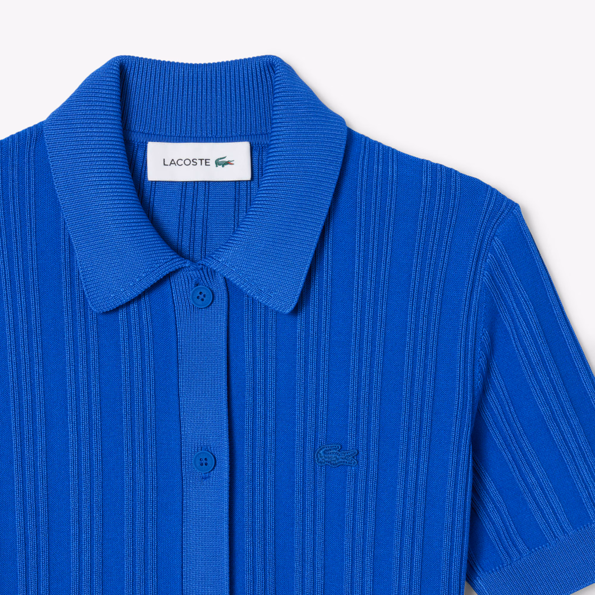 Women's Ribbed Knit Polo Collar Dress