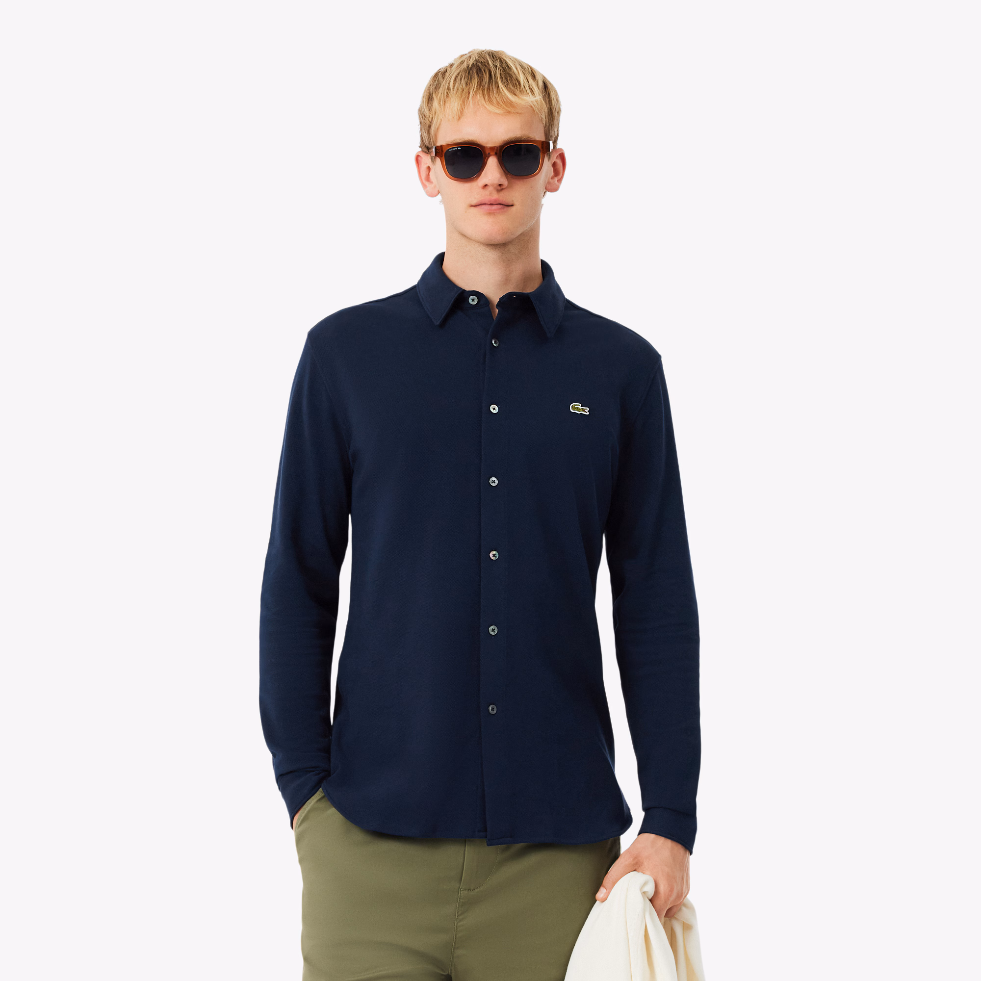 Men's Slim Fit Cotton Piqué Shirt