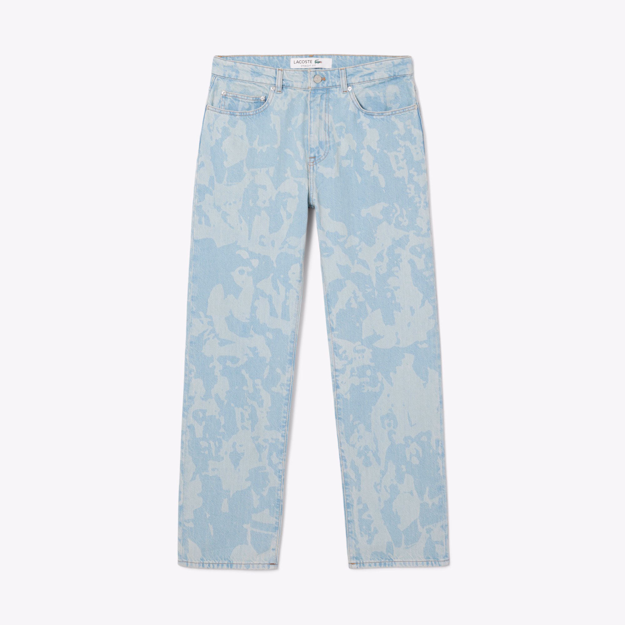 Men's Straight Cut Print Motif Denim Jeans