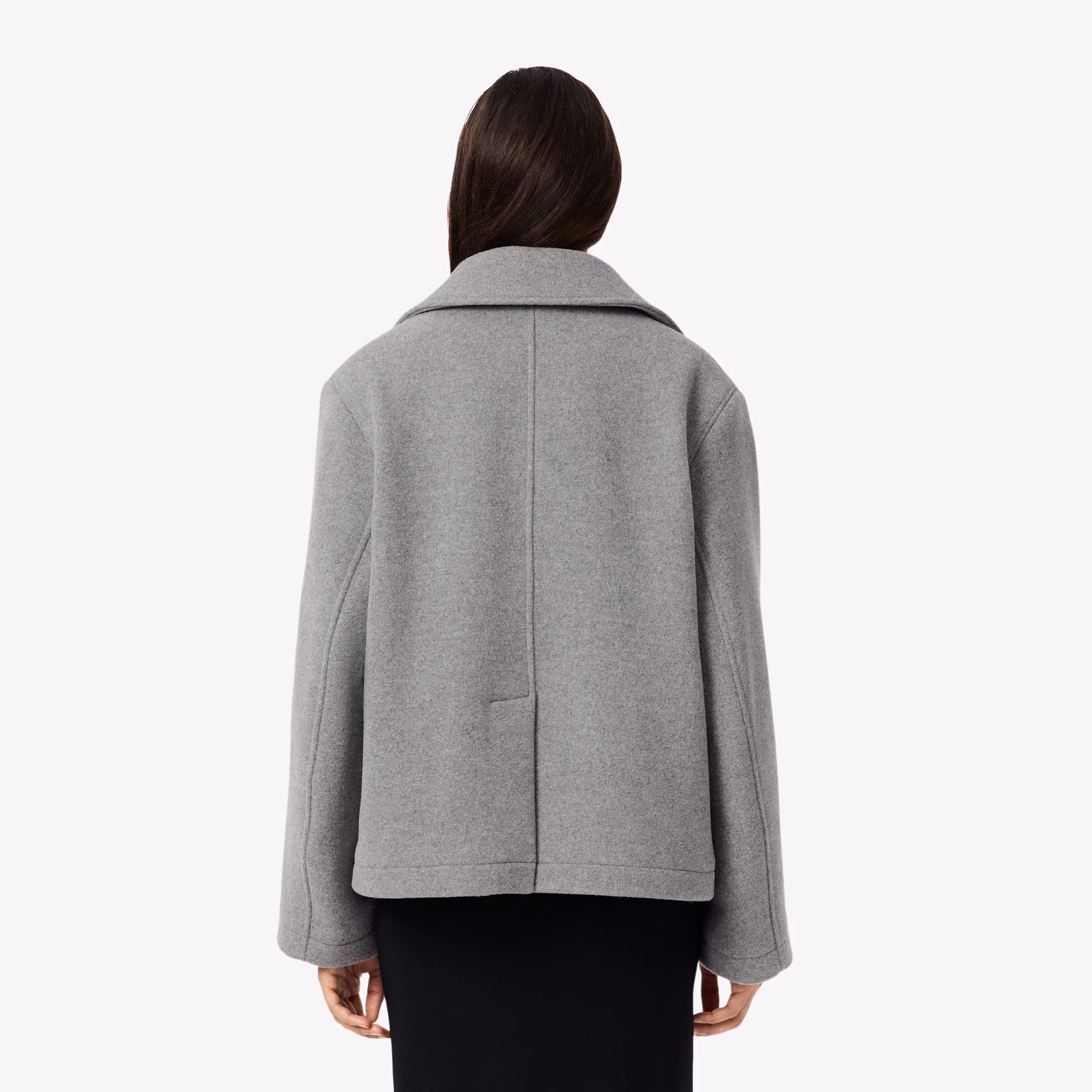 Women's Short Oversized Wool Blend Pea Coat