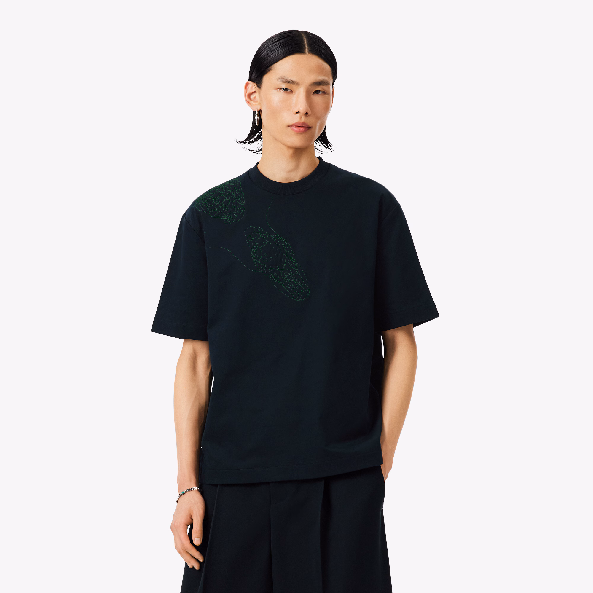 Runway Embroidered Crocodile T-shirt